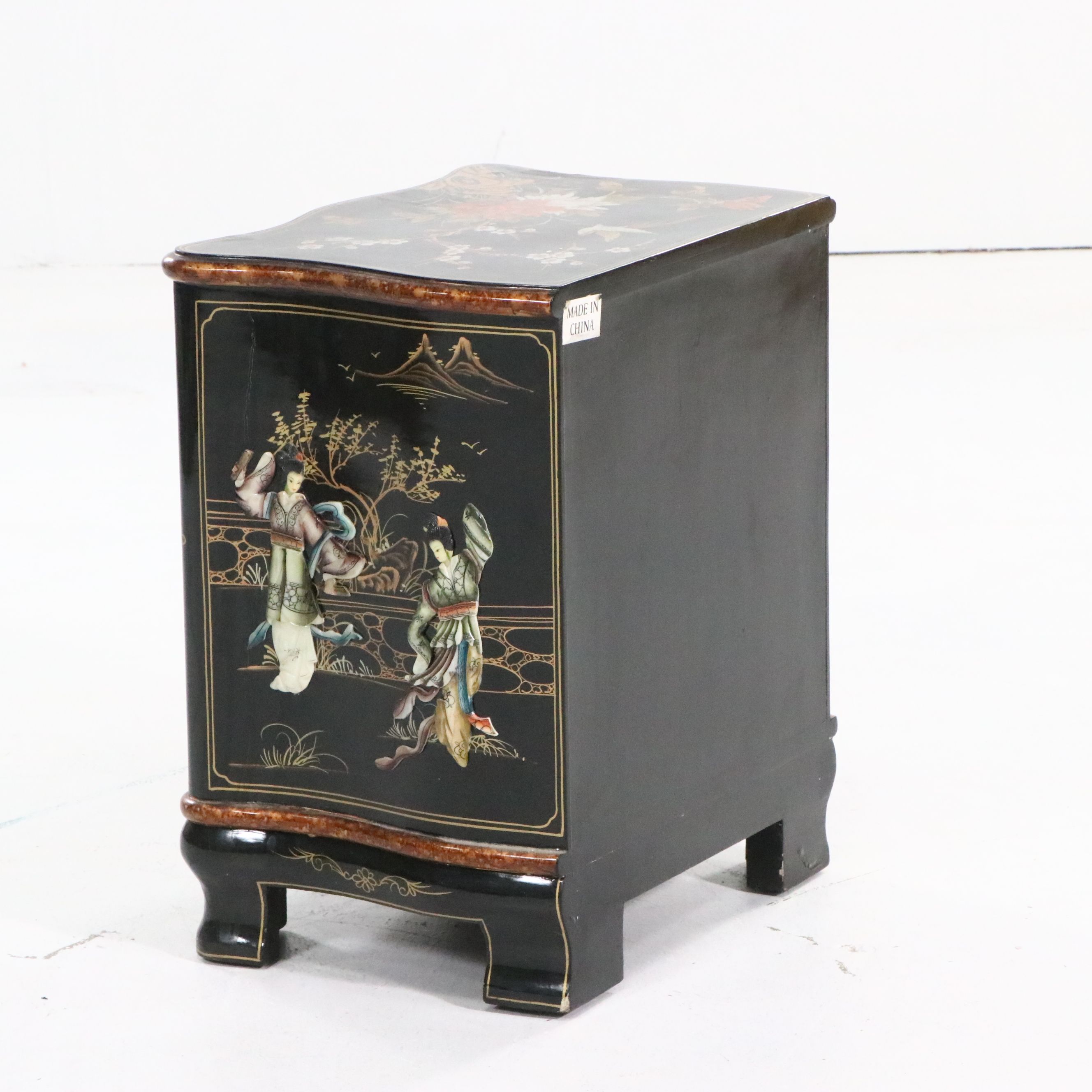 Chinese Embellished and Lacquered Wood Commode, Late 20th Century