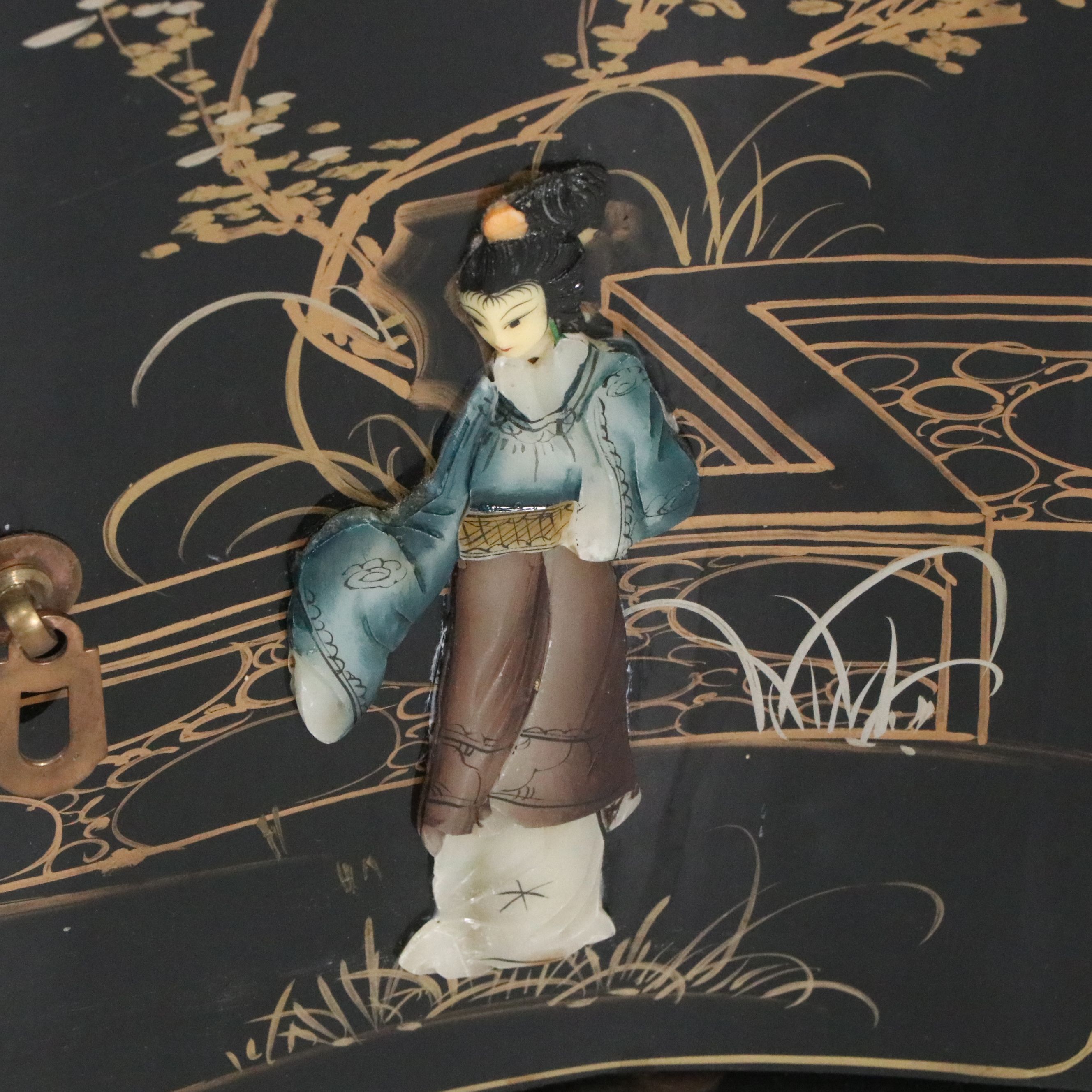 Chinese Embellished and Lacquered Wood Commode, Late 20th Century