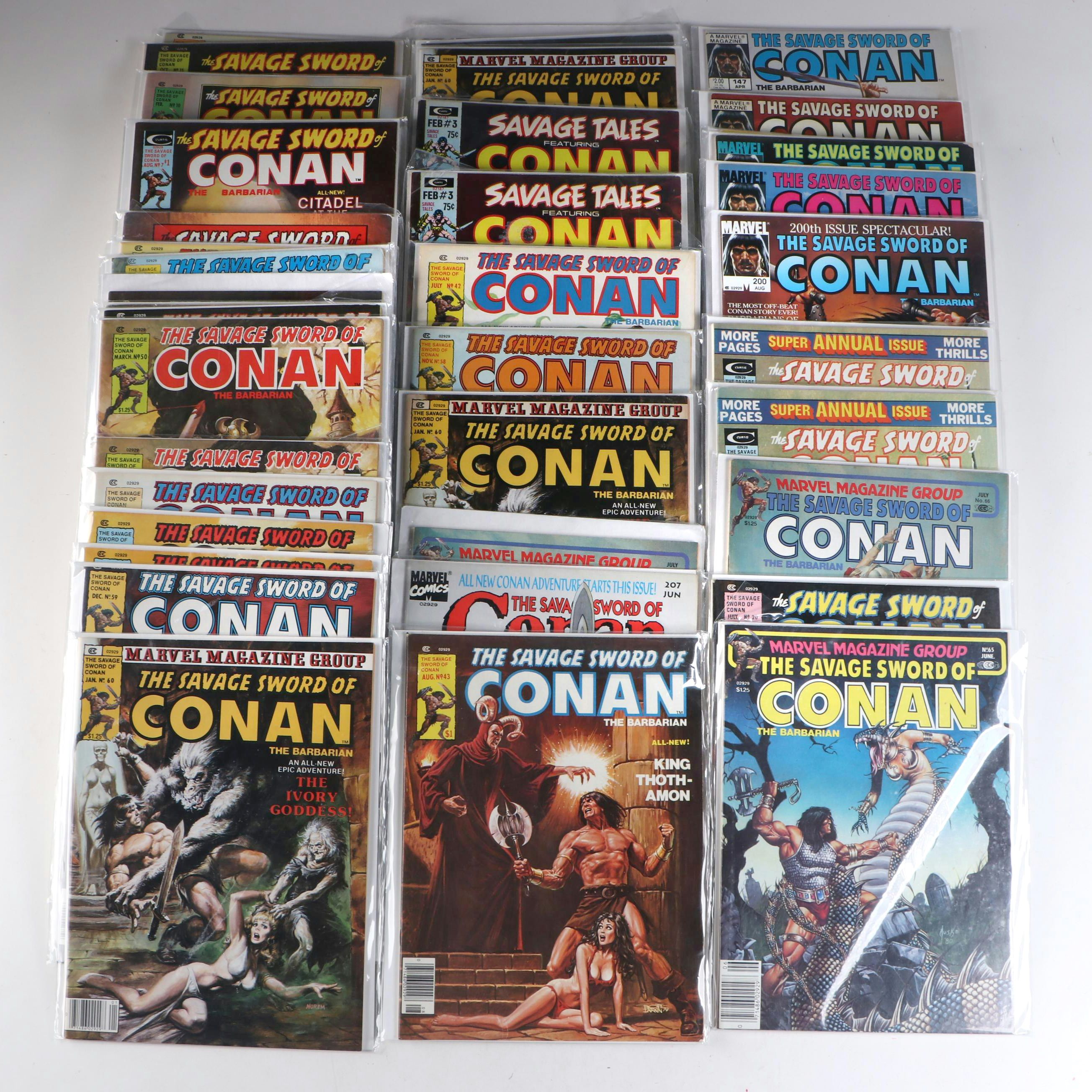 Bronze Age Marvel "The Savage Sword of Conan the Barbarian" Comics