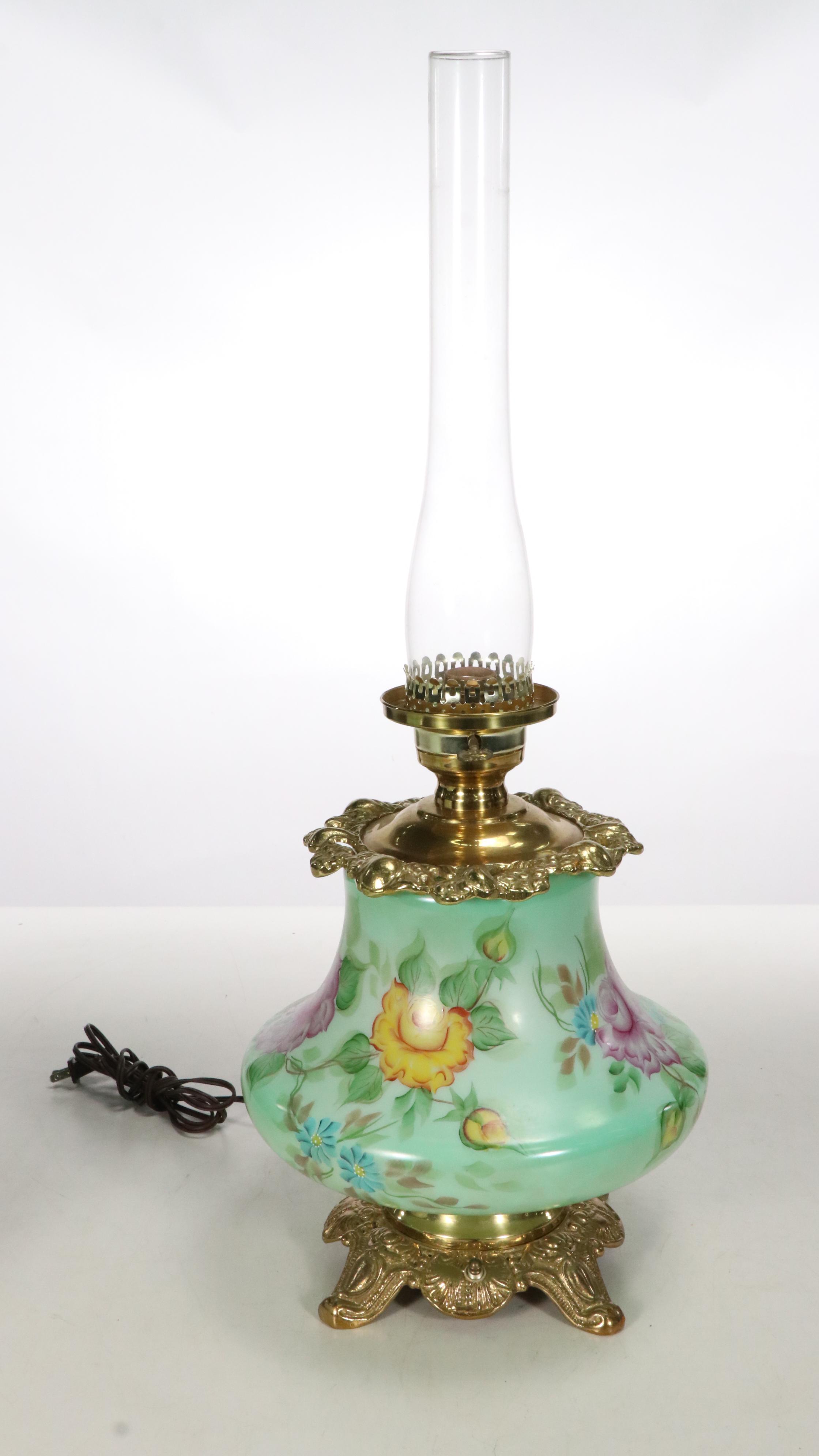Georgia Dangel Hand-Painted Gone with the Wind Style Parlor Lamp