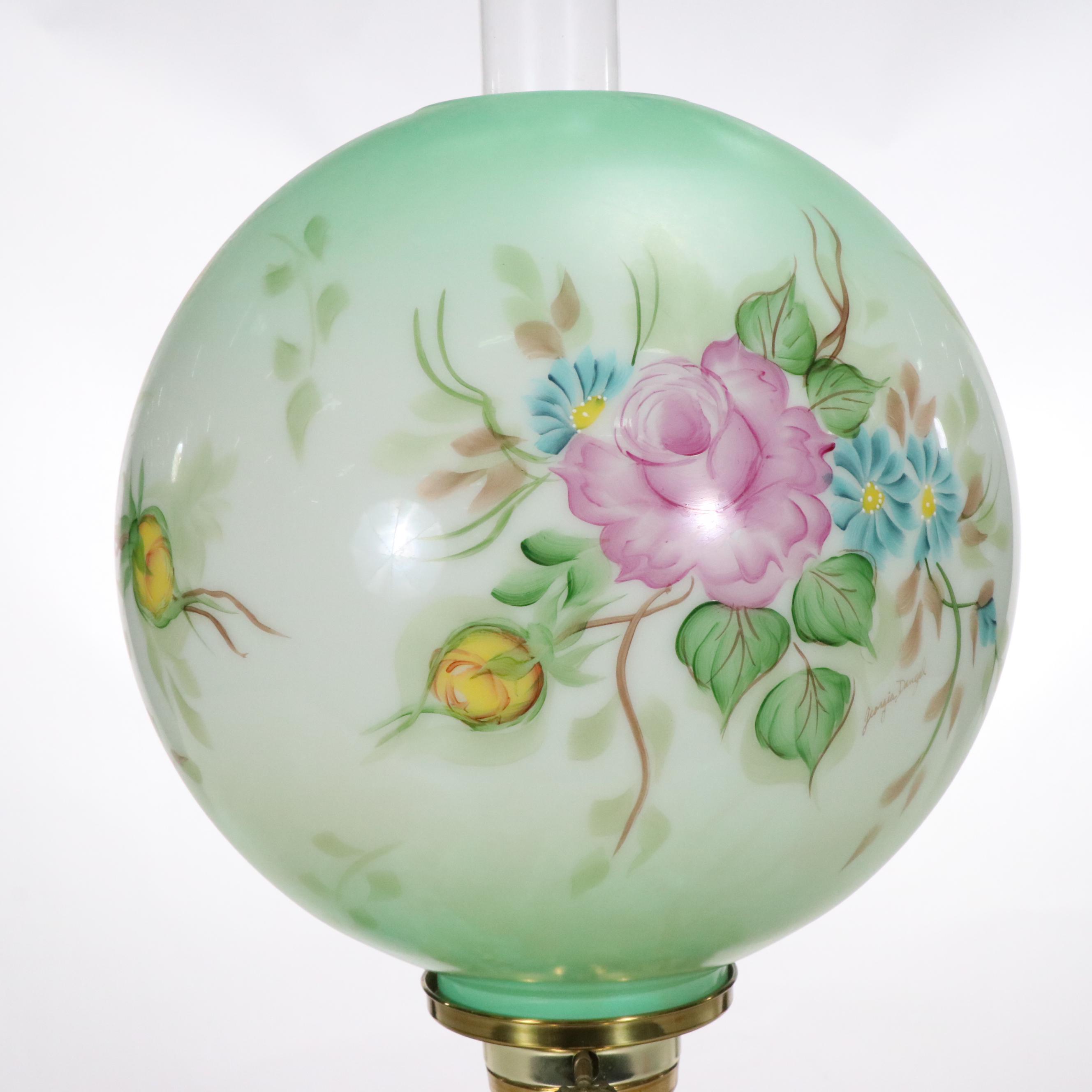 Georgia Dangel Hand-Painted Gone with the Wind Style Parlor Lamp
