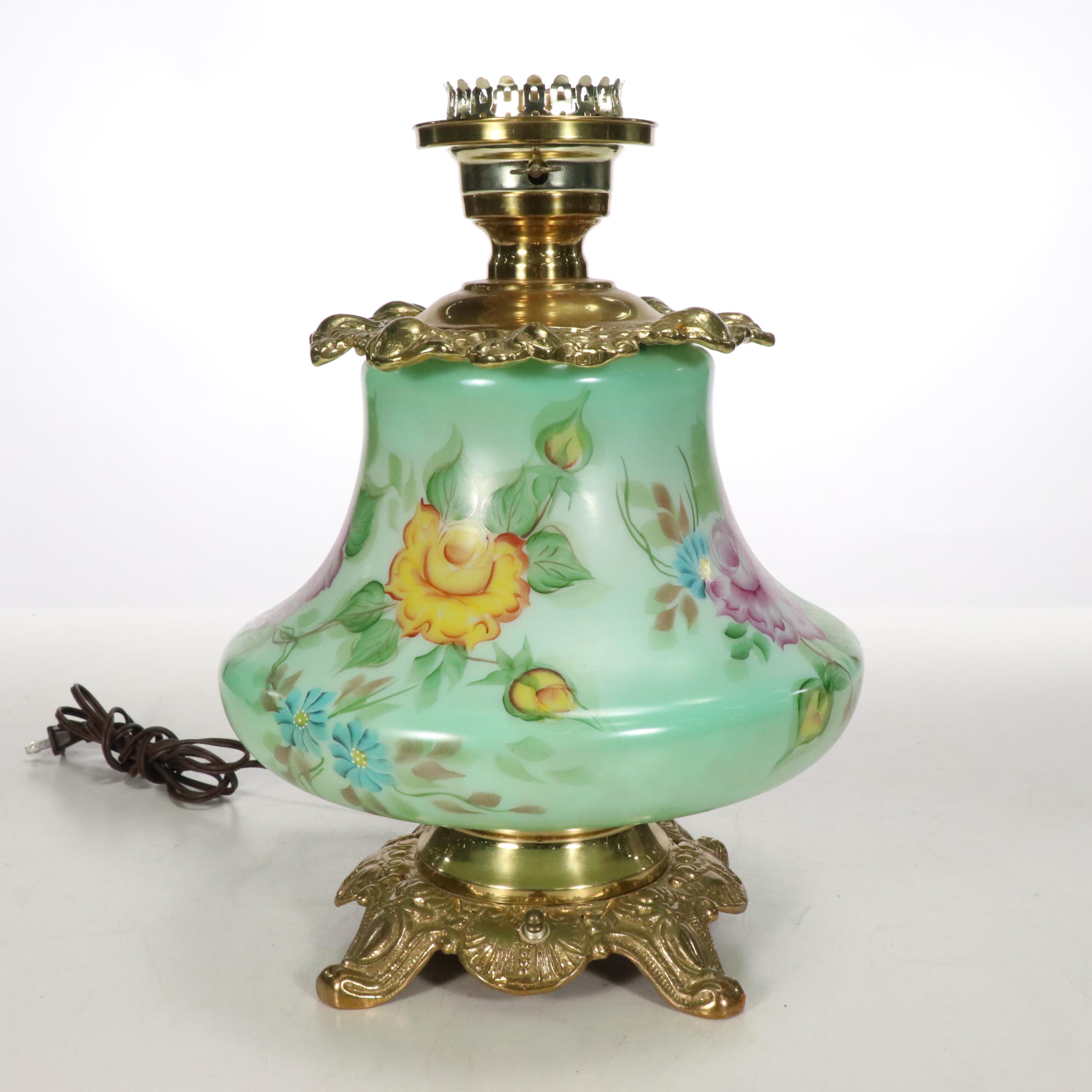 Georgia Dangel Hand-Painted Gone with the Wind Style Parlor Lamp