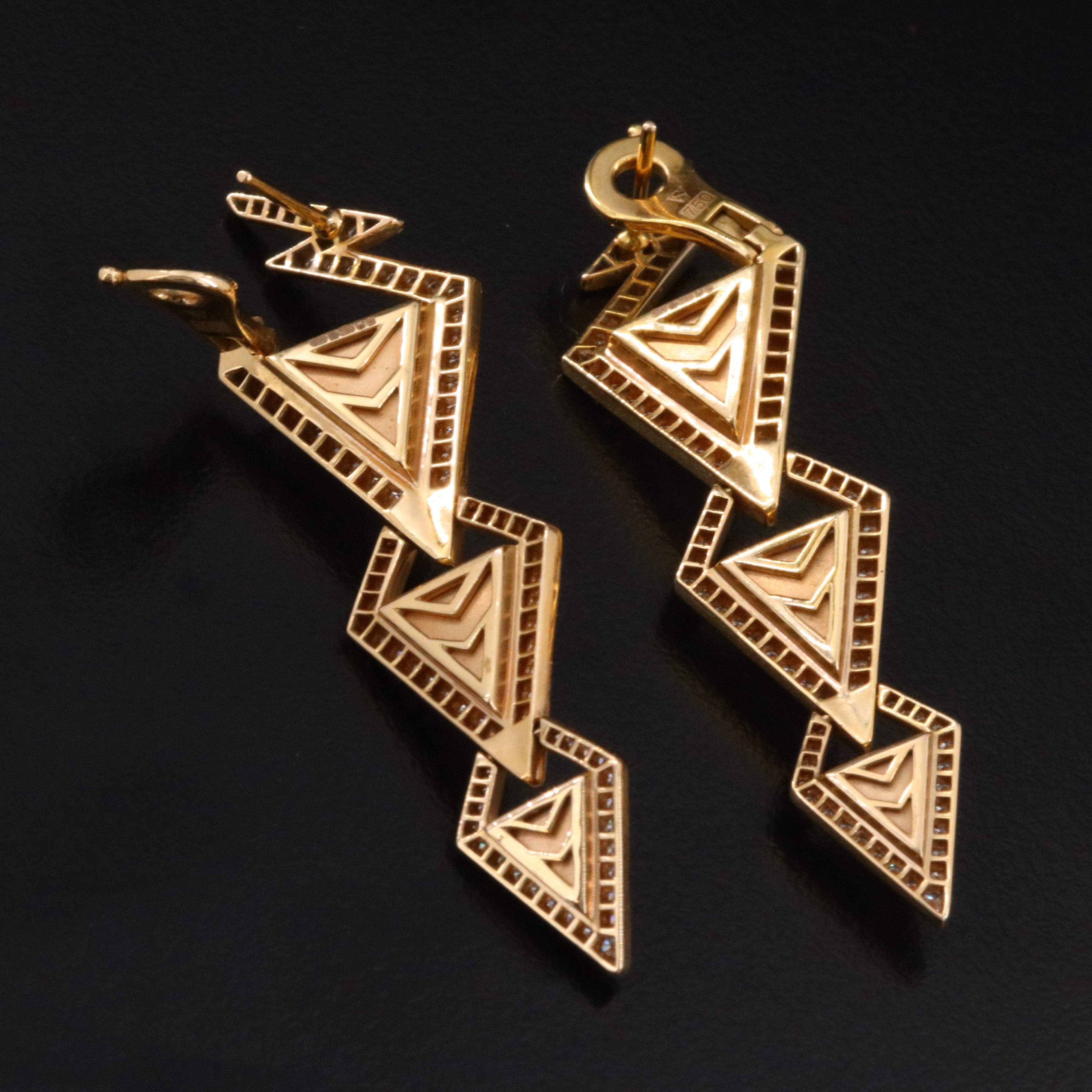 Stephen Webster "Lady Stardust" 18K Rose Gold Rose Quartz and Diamond Earrings