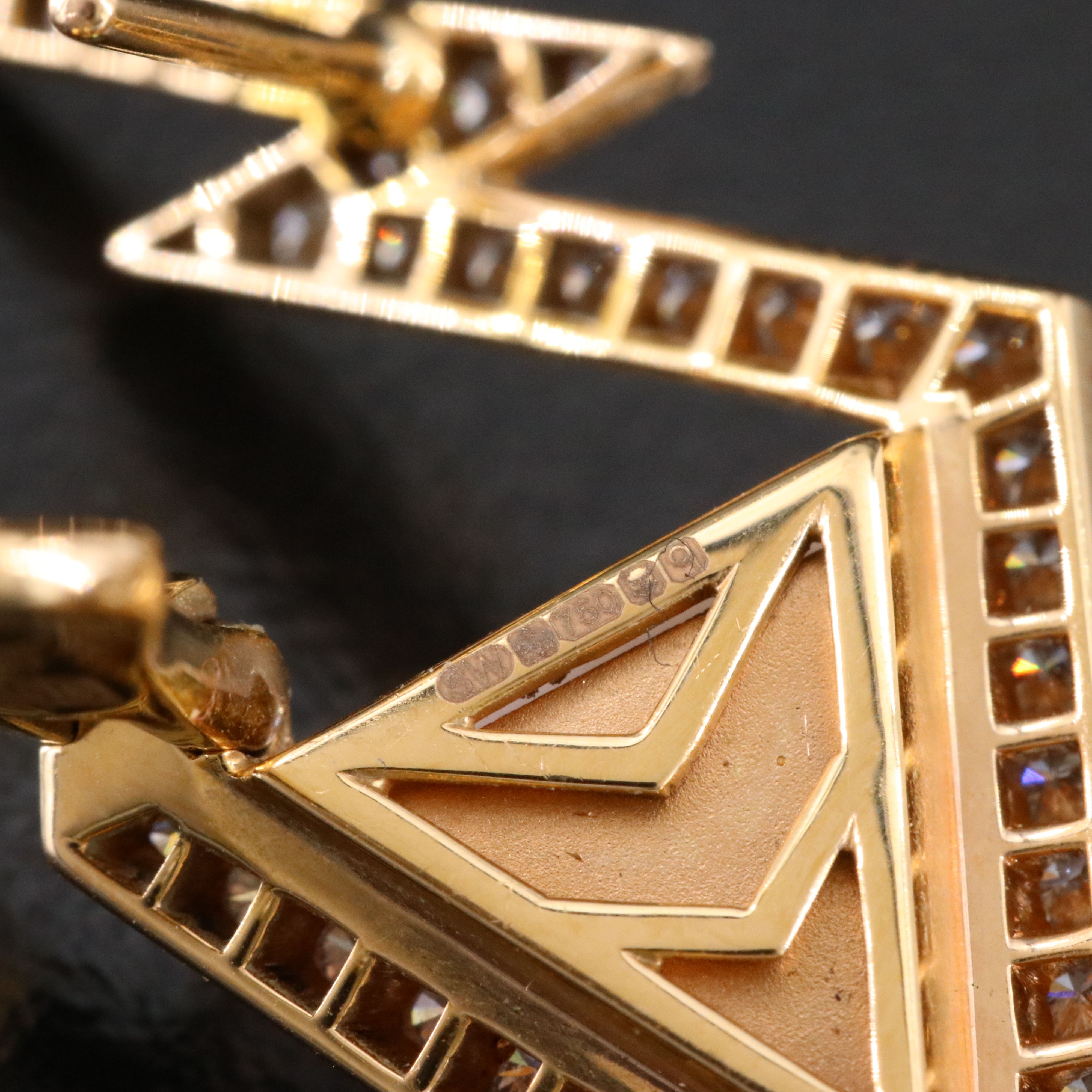 Stephen Webster "Lady Stardust" 18K Rose Gold Rose Quartz and Diamond Earrings