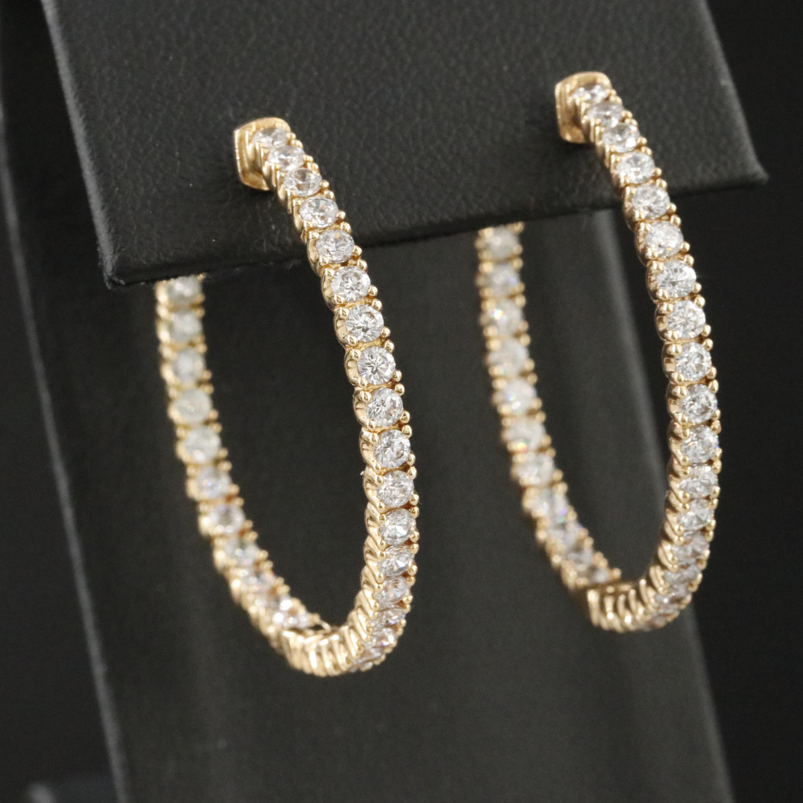 Sterling CZ Inside-Out Hoop Earrings