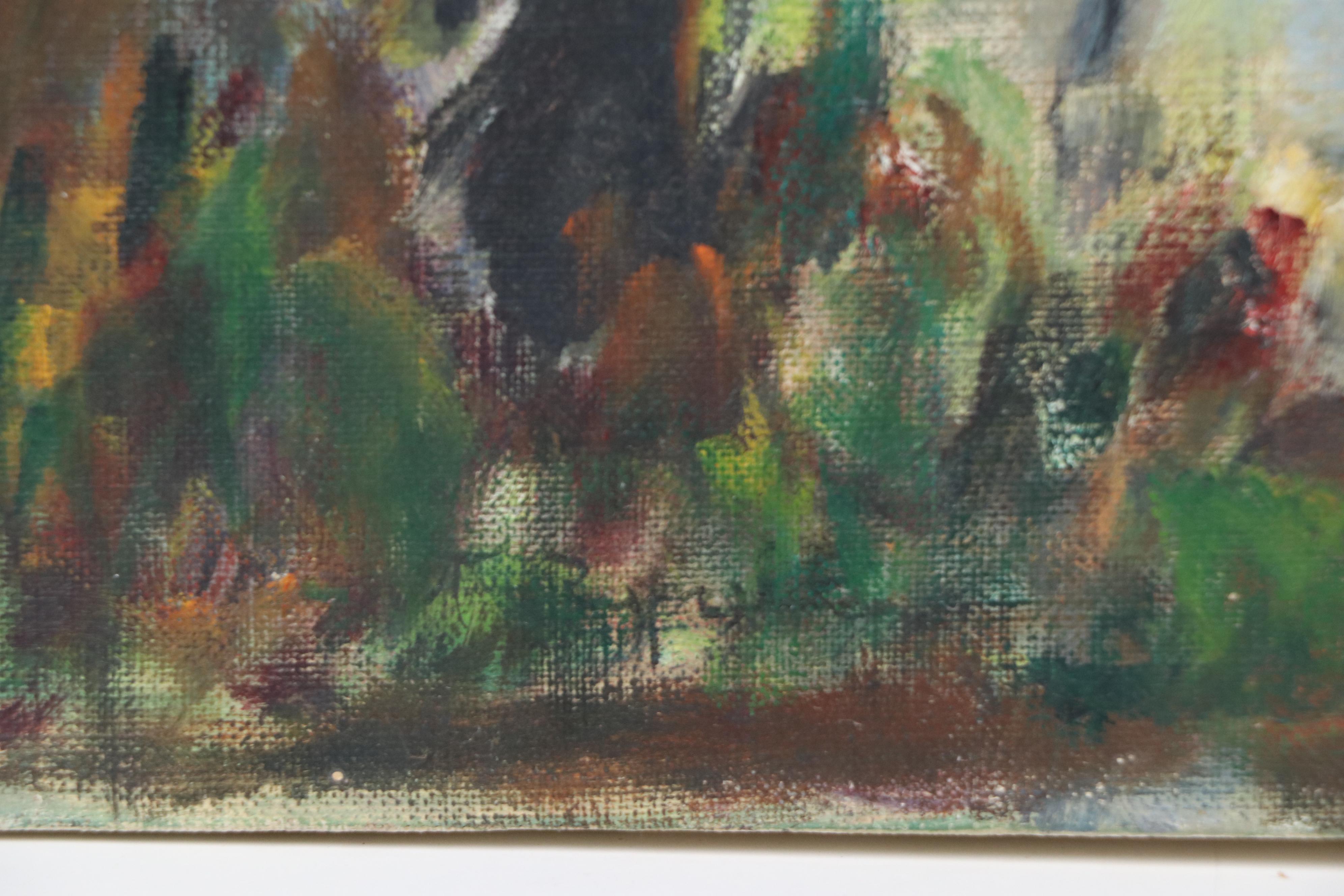 Margaret Reynolds Oil Painting of Lake Landscape, Circa 1950