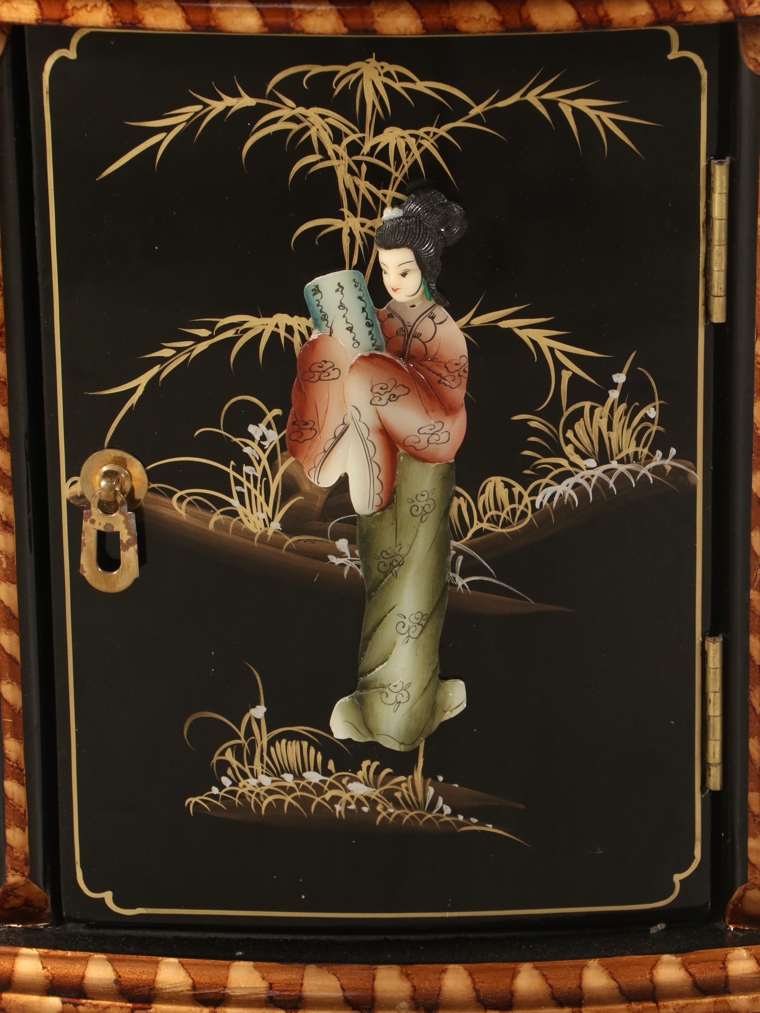 Chinese Gilt and Lacquered Wood China Cabinet, Late 20th Century