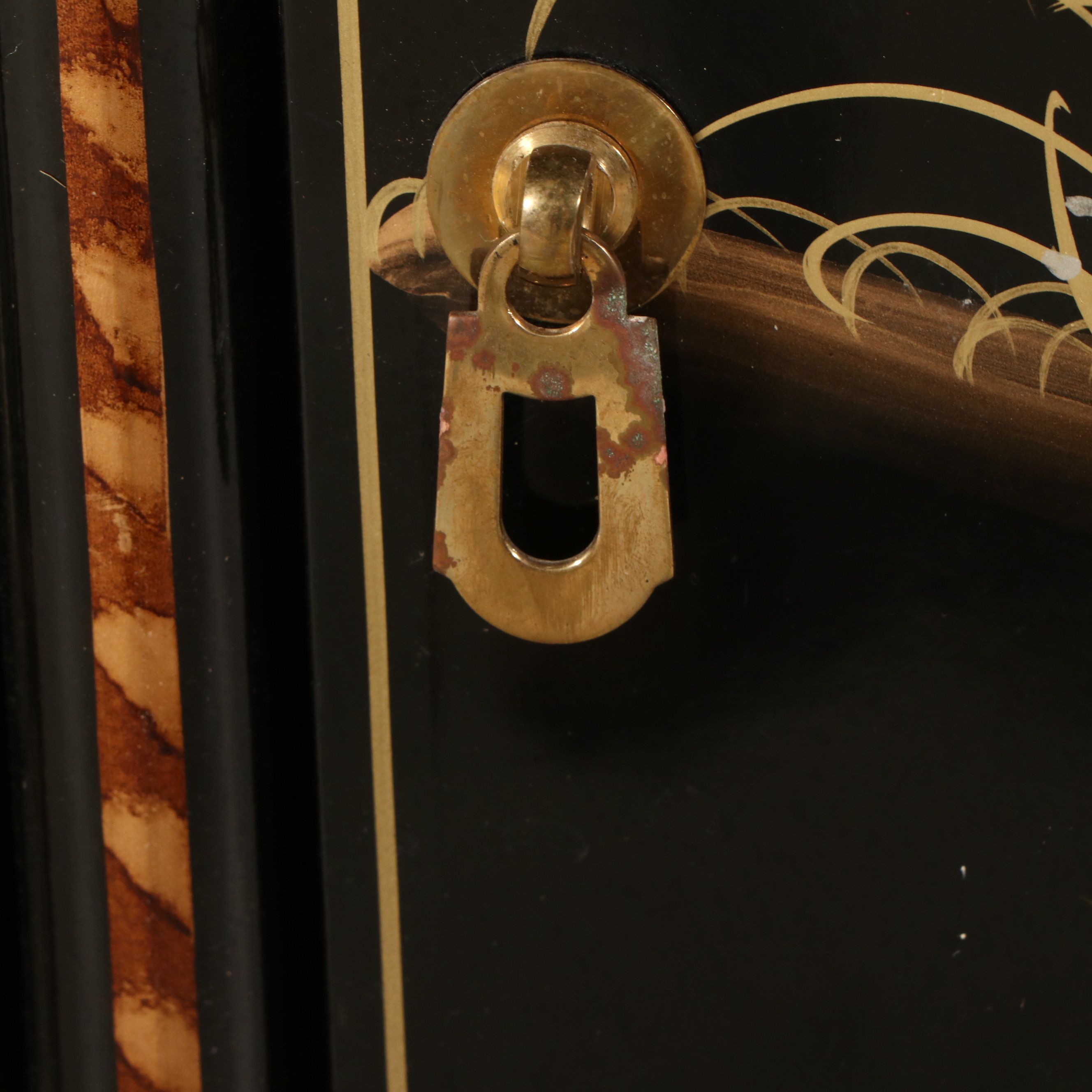 Chinese Gilt and Lacquered Wood China Cabinet, Late 20th Century