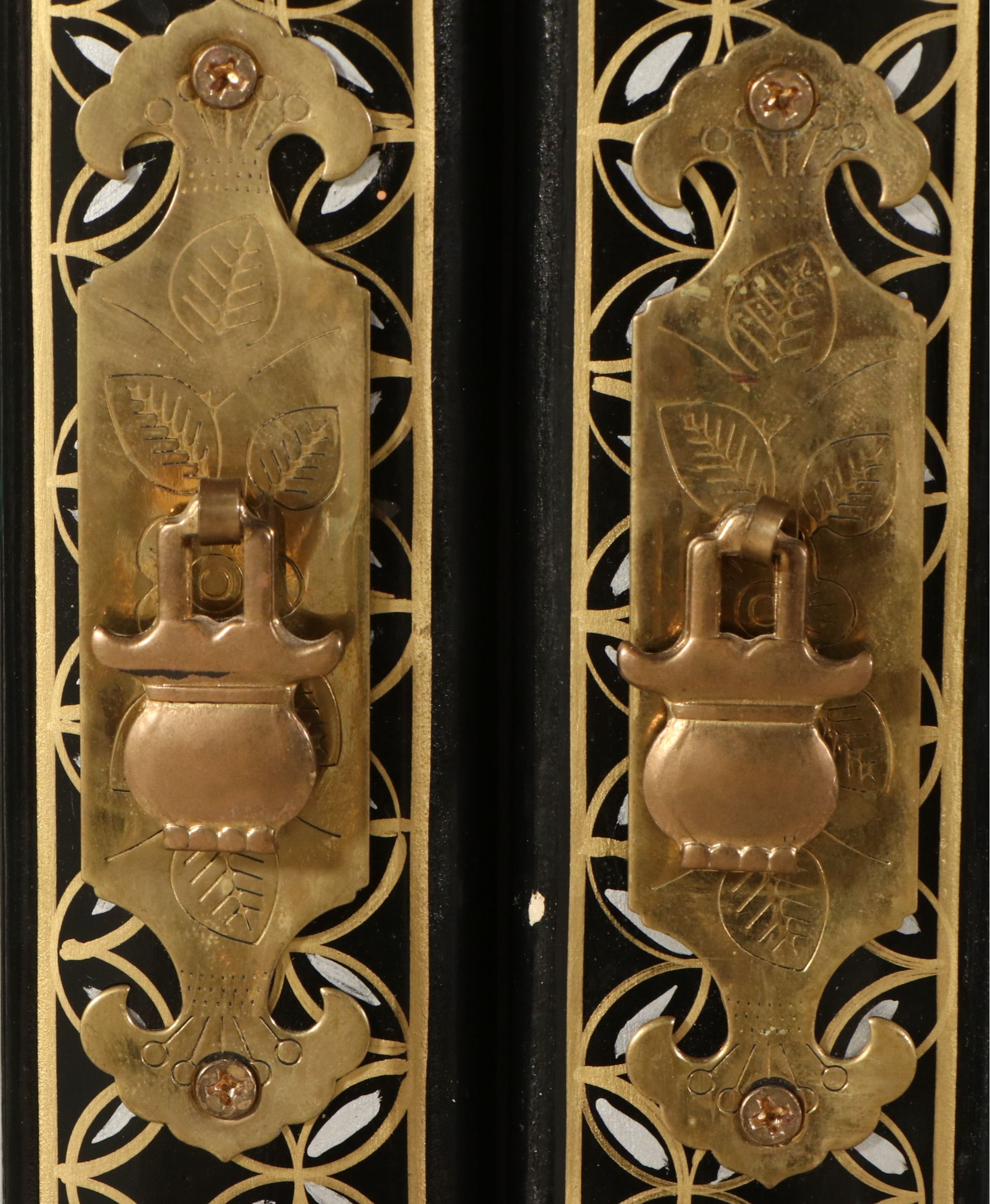 Chinese Gilt and Lacquered Wood China Cabinet, Late 20th Century