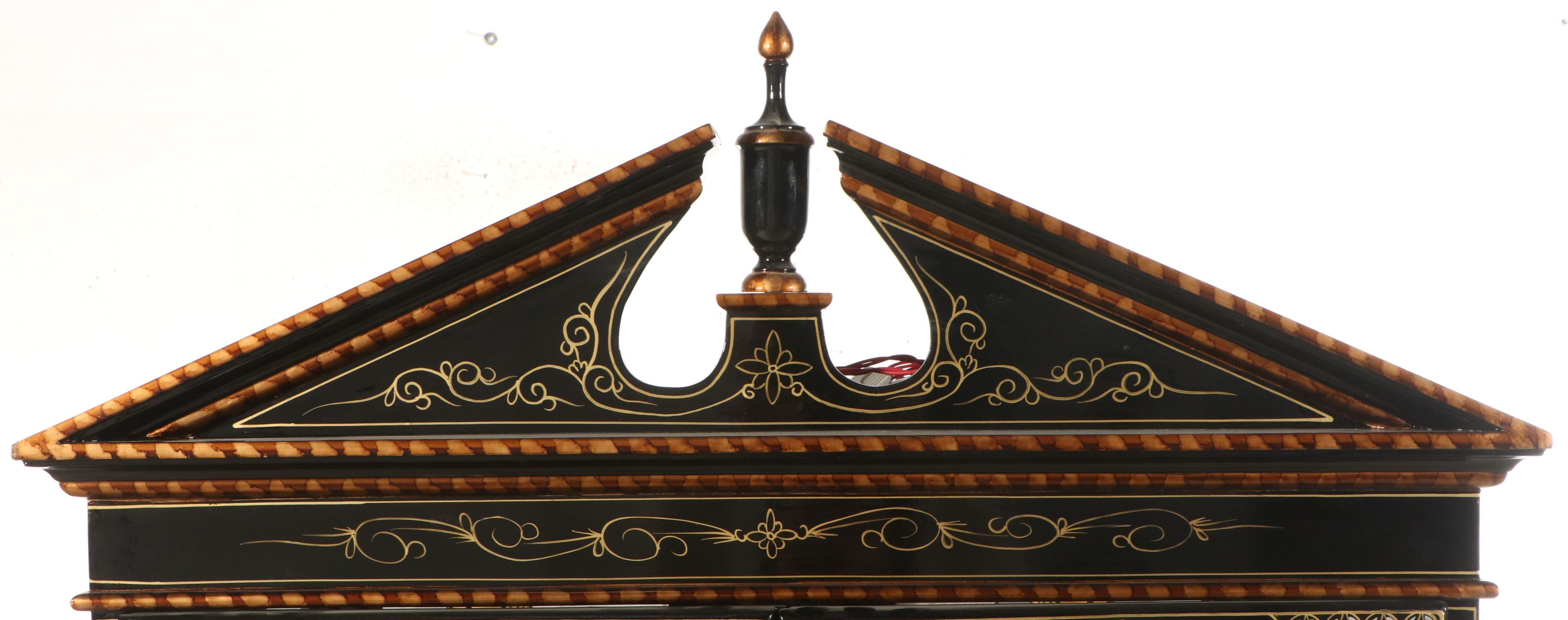 Chinese Gilt and Lacquered Wood China Cabinet, Late 20th Century