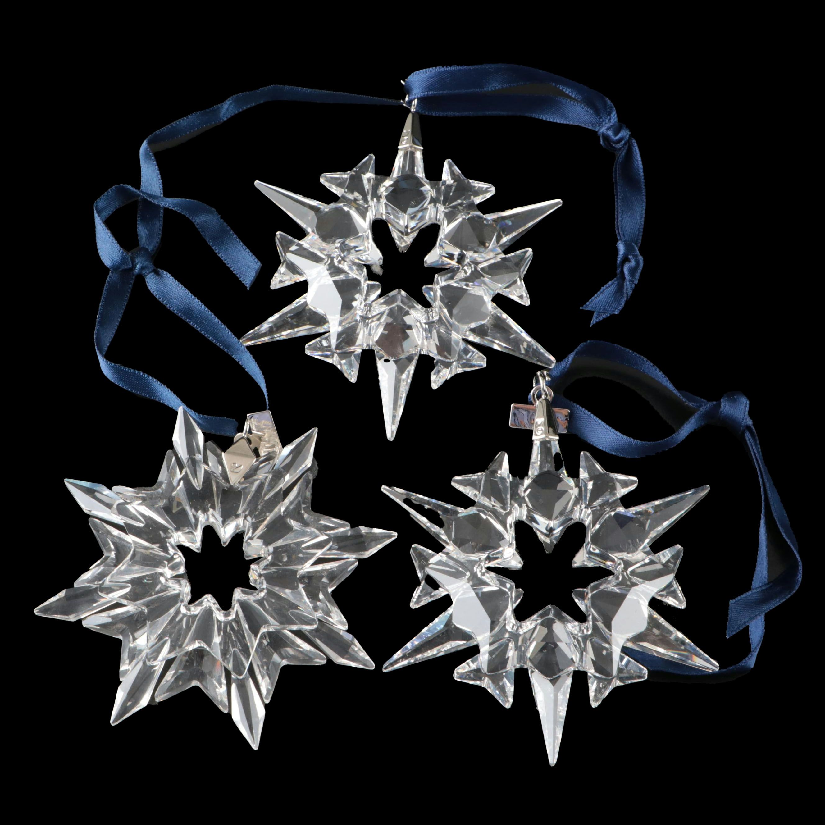 Swarovski Snowflake Crystal Ornaments, 2003, 2007