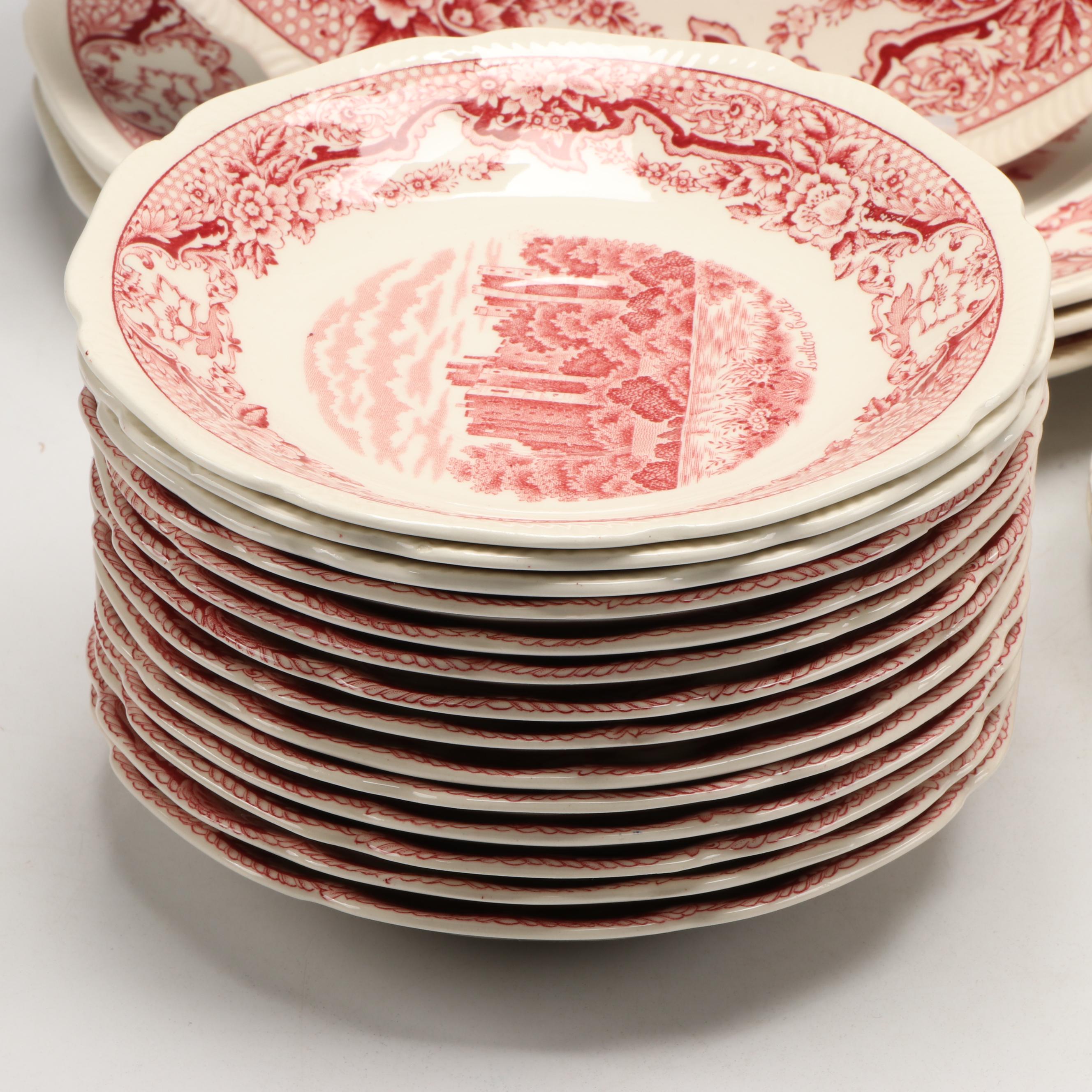 Johnson Bros. "Strawberry Fair," Royal Swan "Historic Castles" Pink Dinnerware