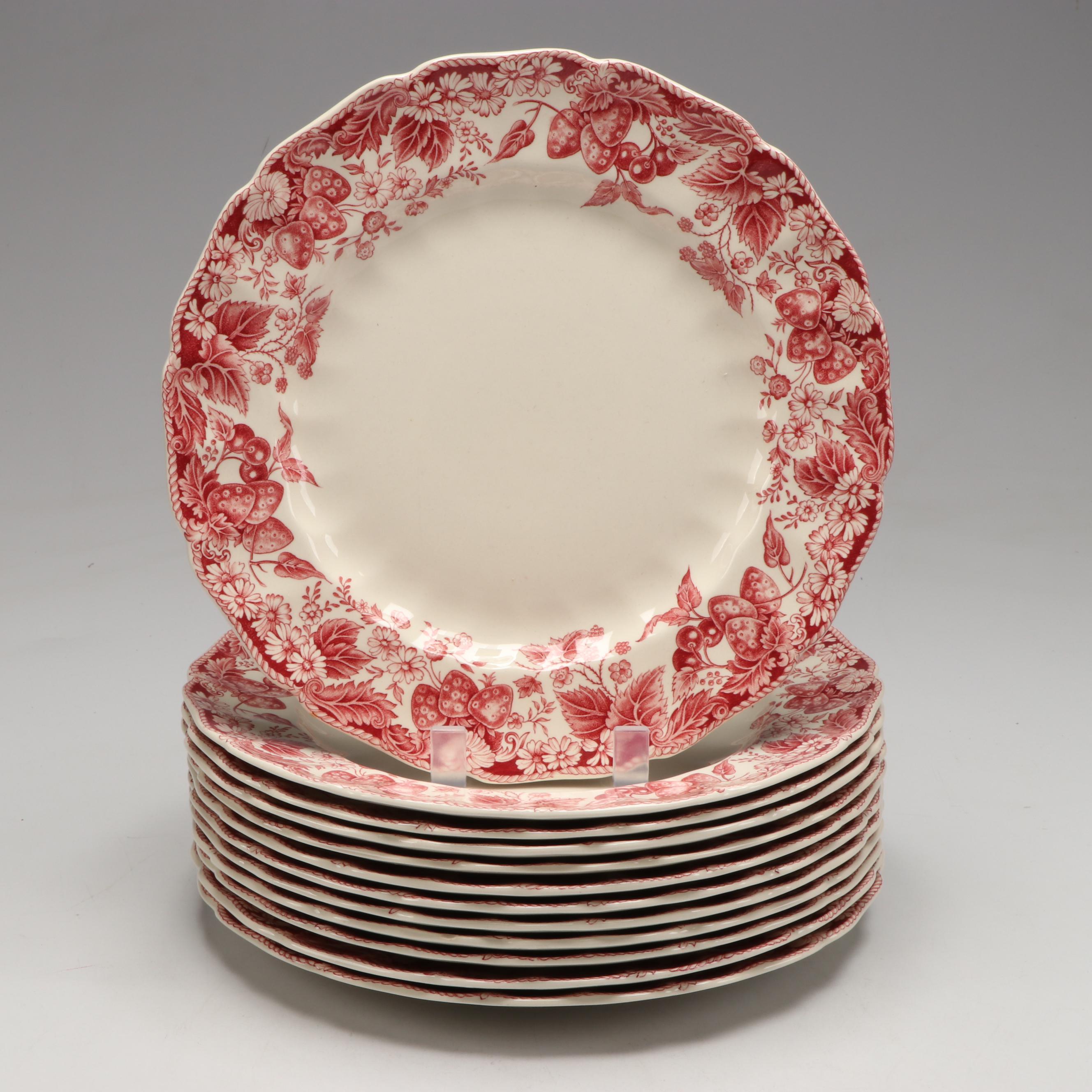 Johnson Bros. "Strawberry Fair," Royal Swan "Historic Castles" Pink Dinnerware