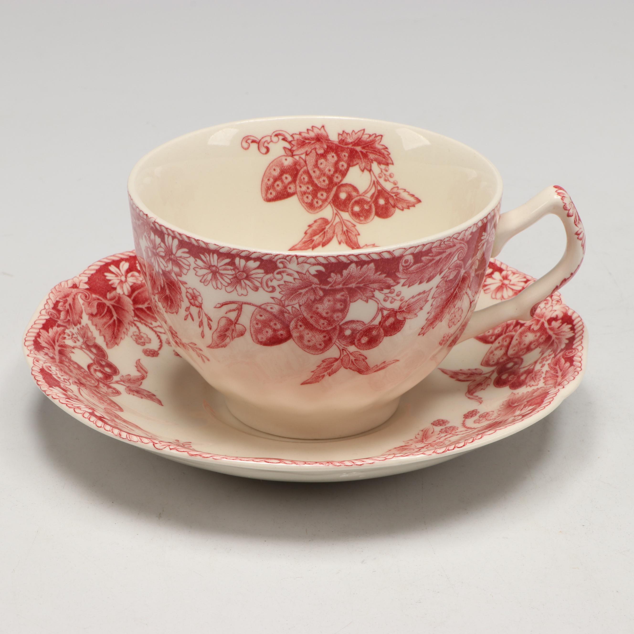 Johnson Bros. "Strawberry Fair," Royal Swan "Historic Castles" Pink Dinnerware