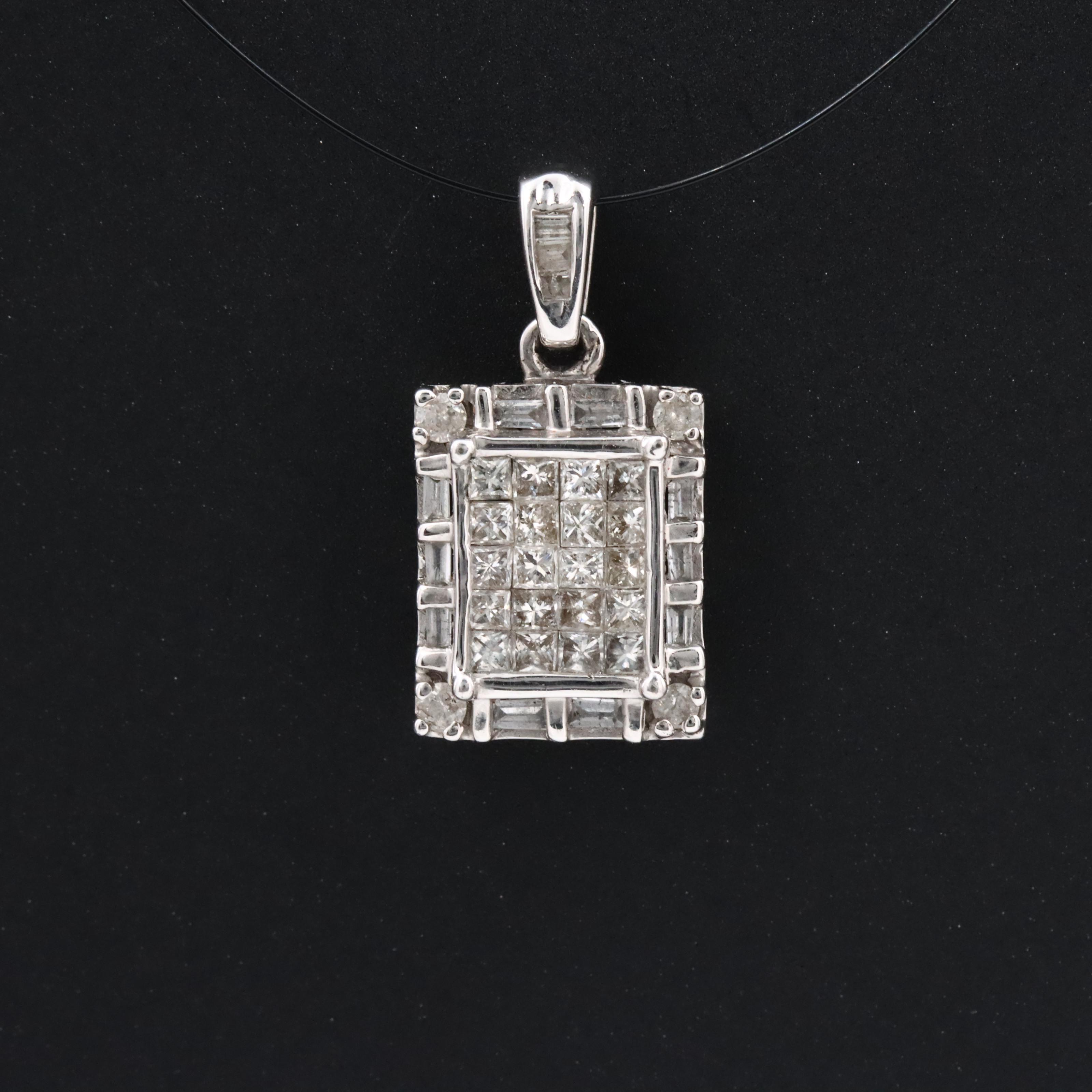 10K 0.72 CTW Diamond Pendant