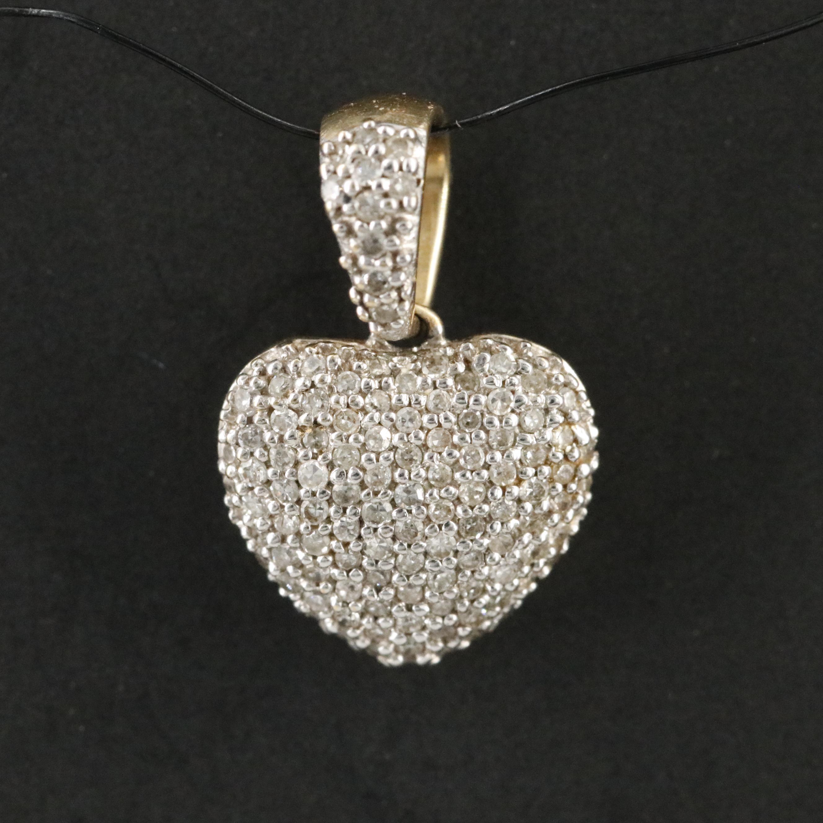10K 0.26 CTW Diamond Heart Pendant