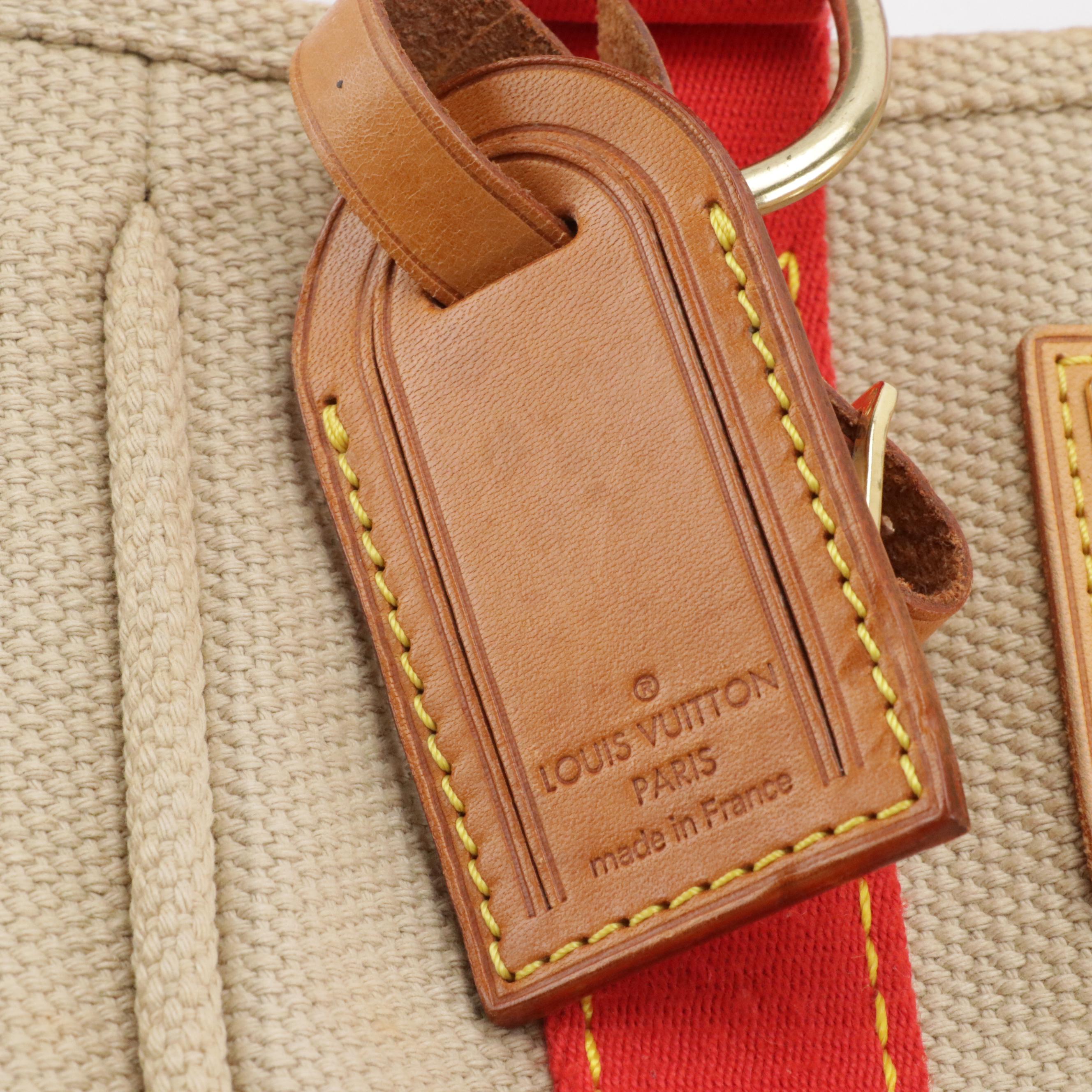 Louis Vuitton Antigua Cabas PM Tote in Beige and Red Toile Canvas