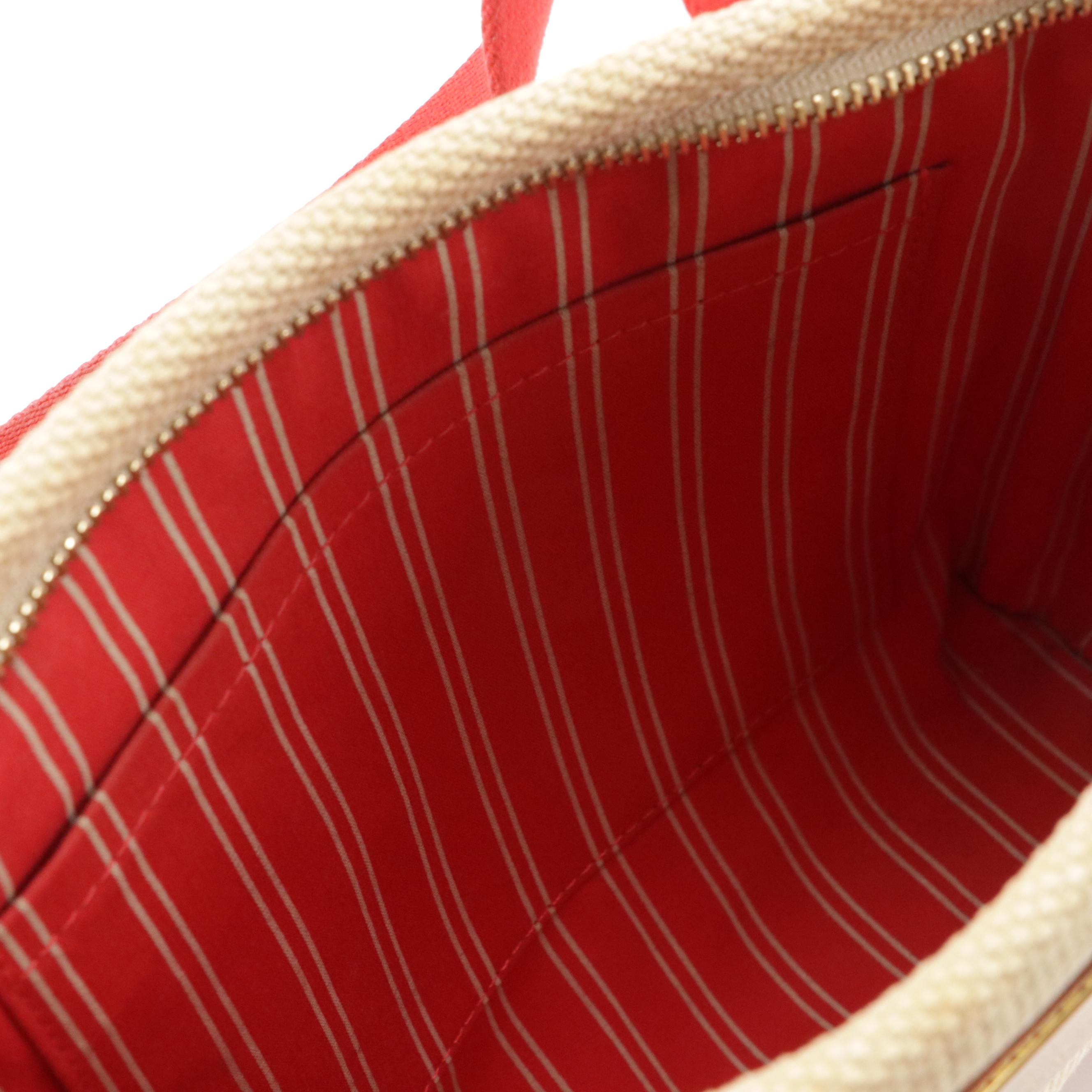 Louis Vuitton Antigua Cabas PM Tote in Beige and Red Toile Canvas