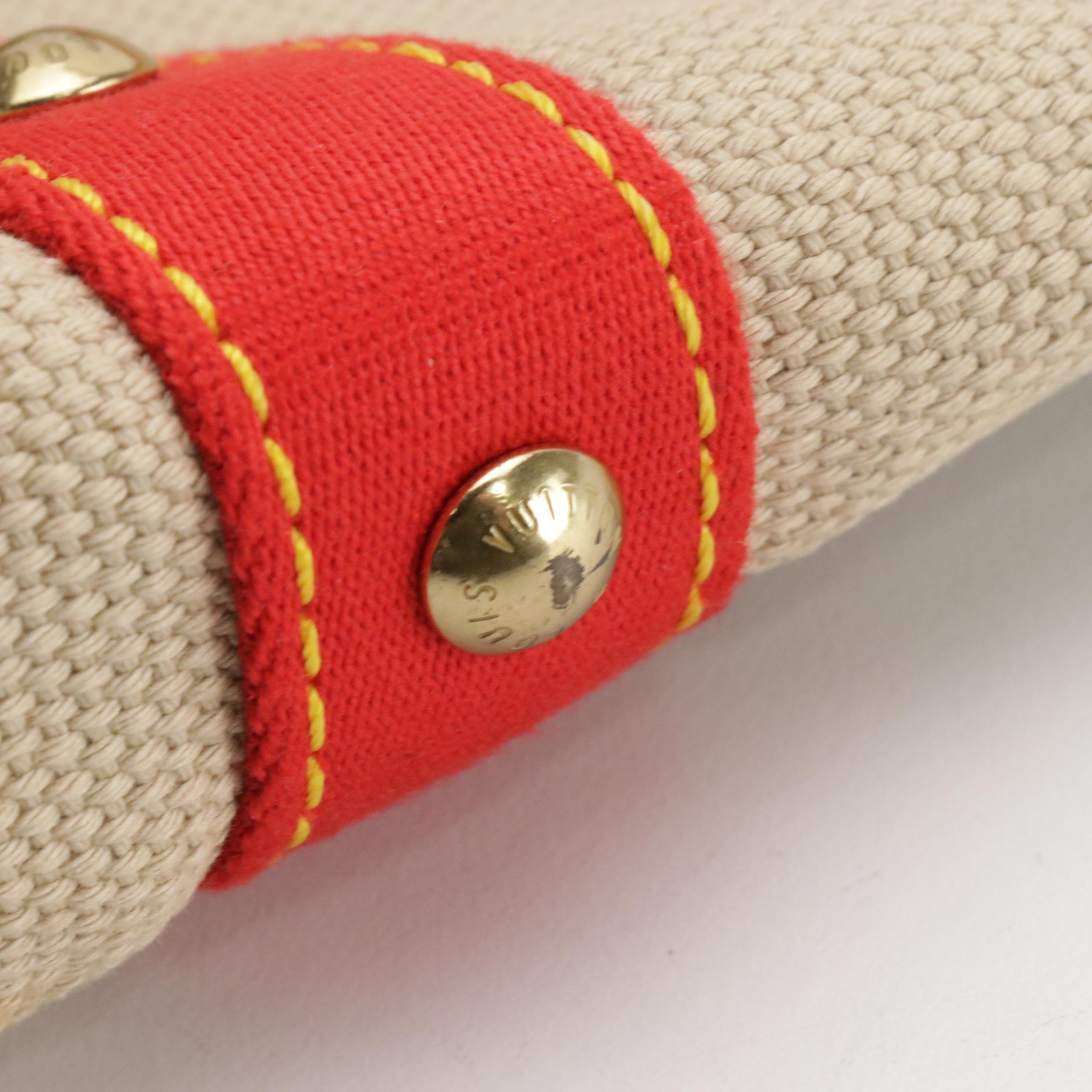 Louis Vuitton Antigua Cabas PM Tote in Beige and Red Toile Canvas