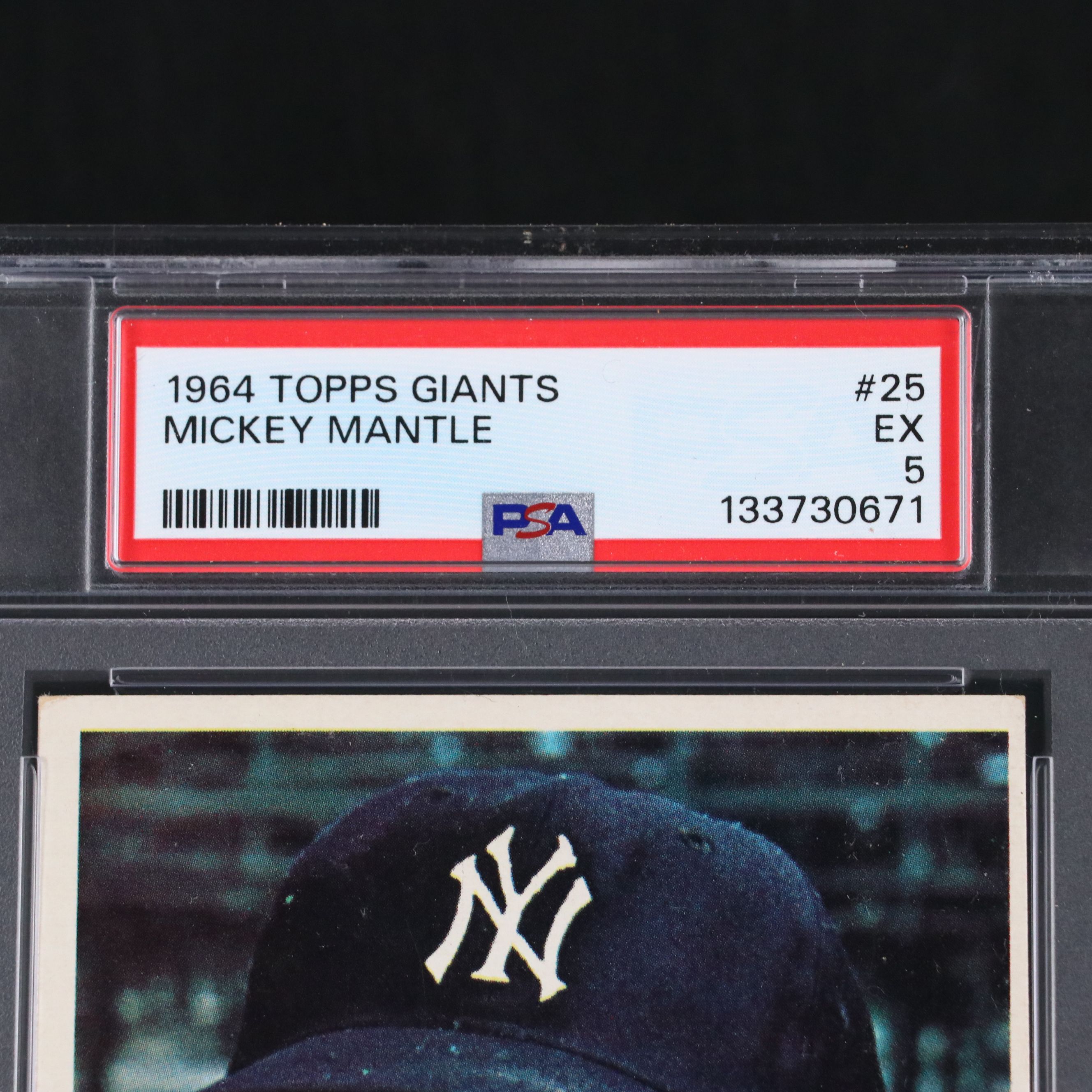 1964 Topps Giants Mickey Mantle New York Yankees Baseball Card Graded PSA 6