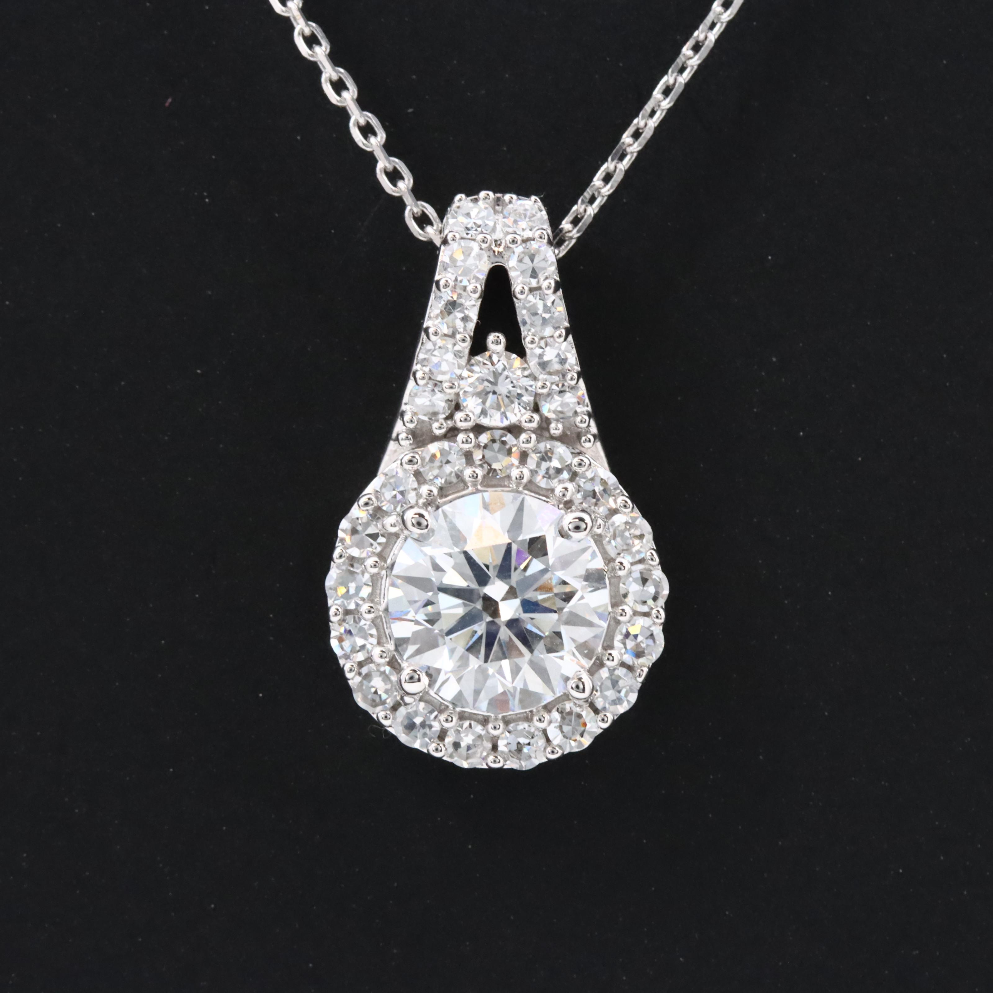 14K 2.03 CTW Lab Grown Diamond Necklace with Online GIA Report