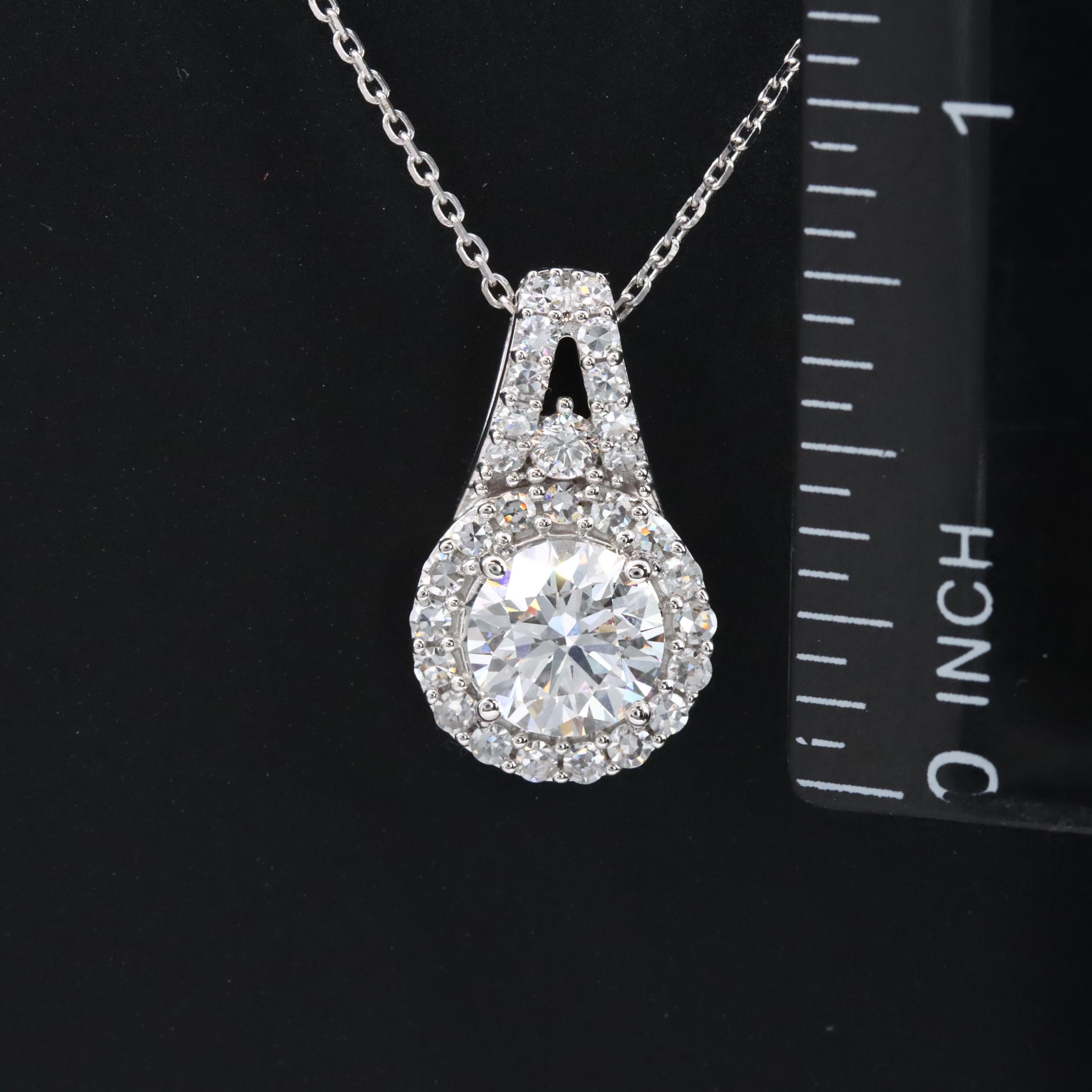 14K 2.03 CTW Lab Grown Diamond Necklace with Online GIA Report
