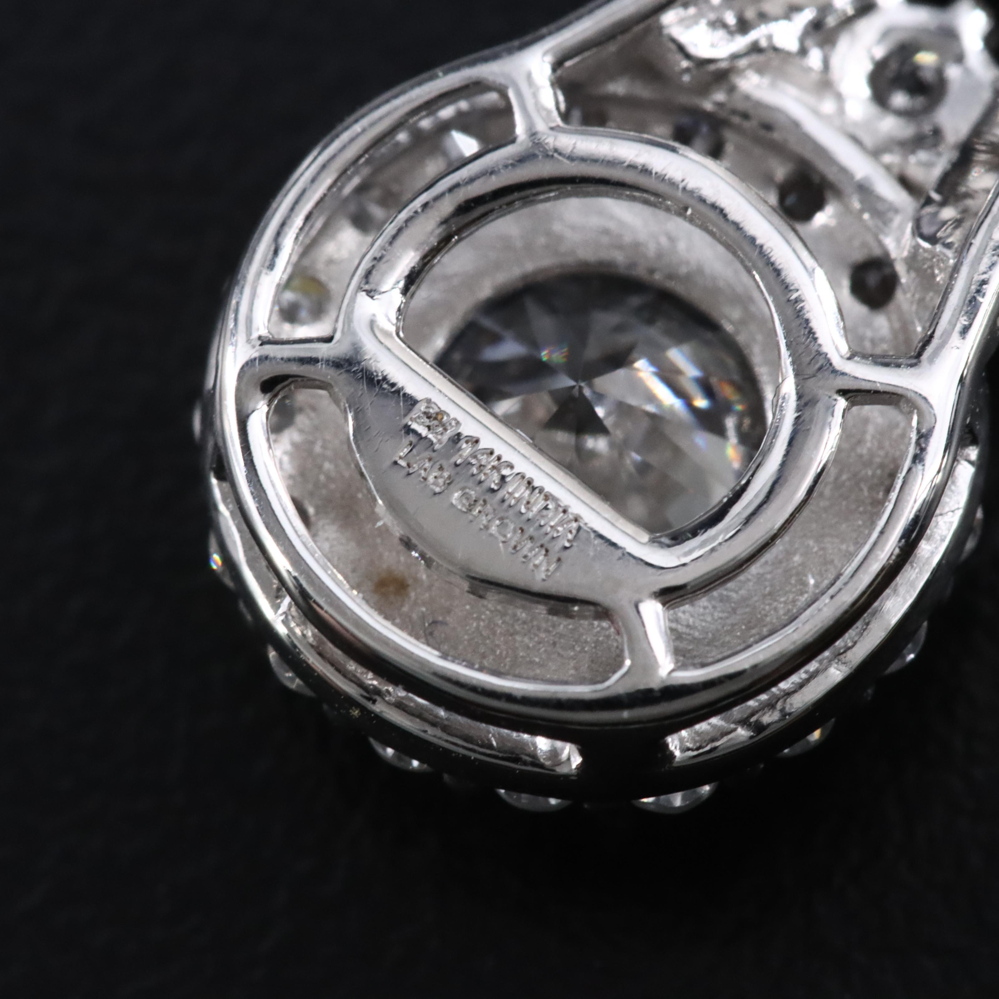 14K 2.03 CTW Lab Grown Diamond Necklace with Online GIA Report