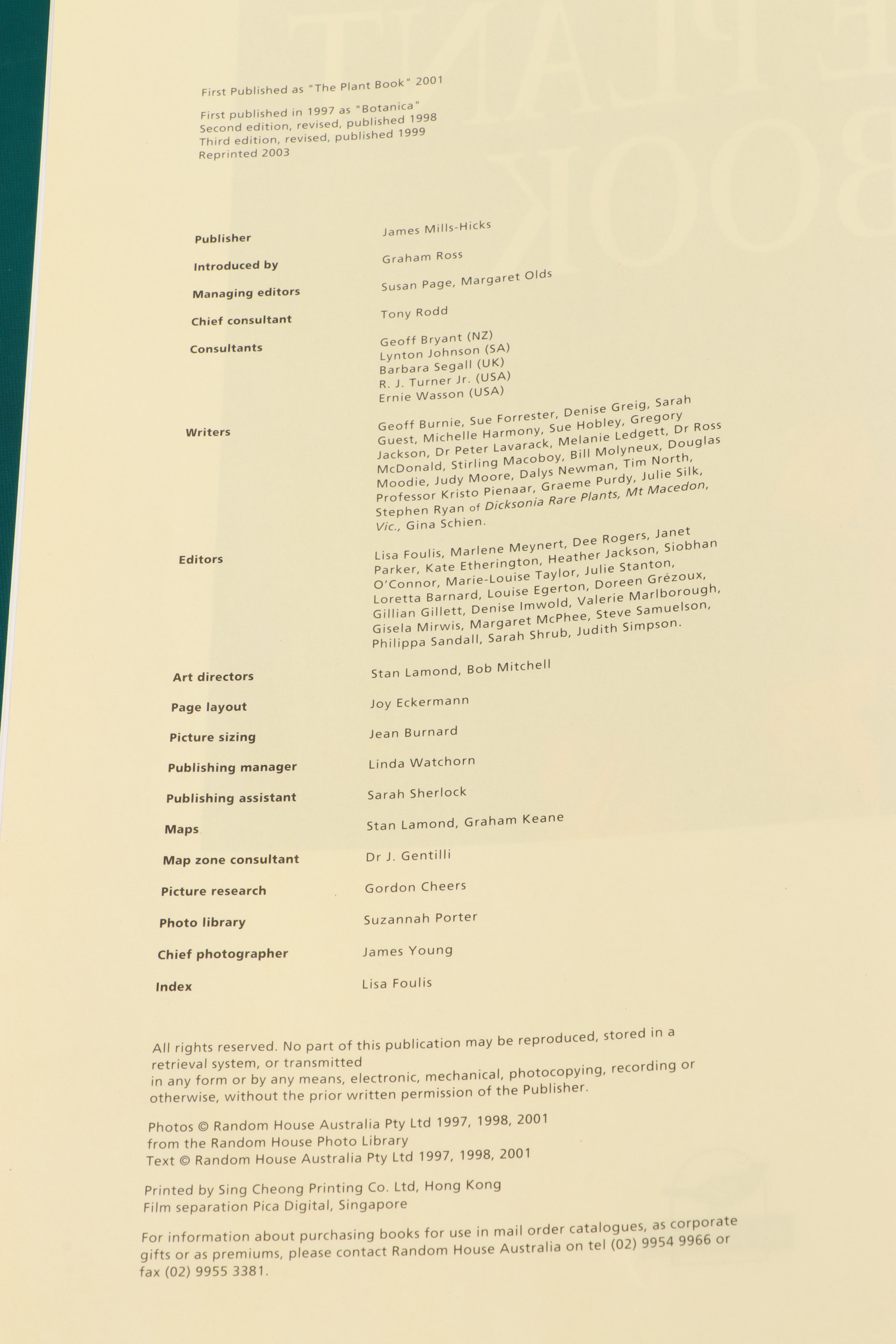 Third Edition "Botanica" by Geoff Burnie et al. and More Gardening Books