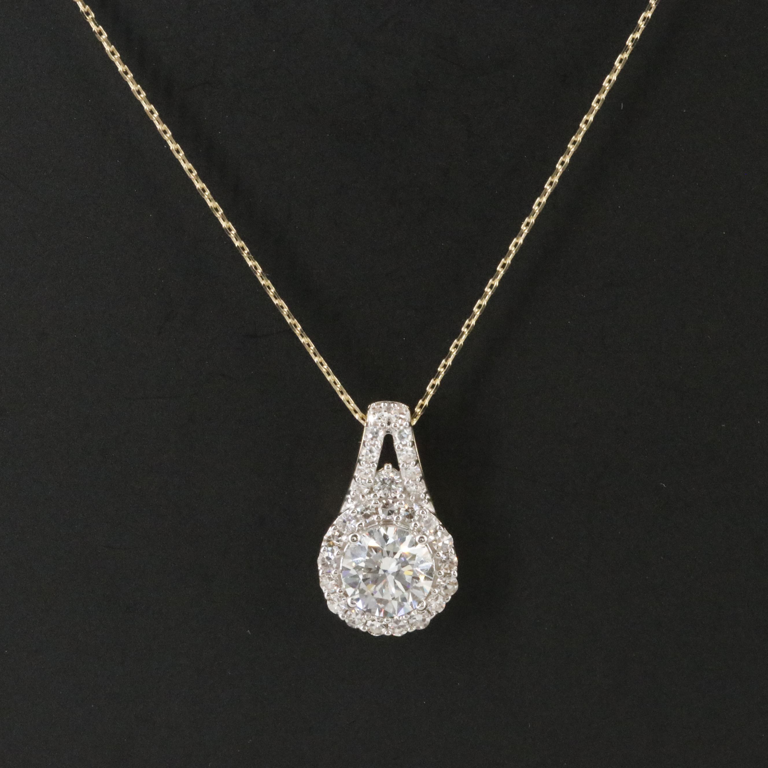 14K 2.56 CTW Lab Grown Diamond Pendant Necklace with Online GIA Report