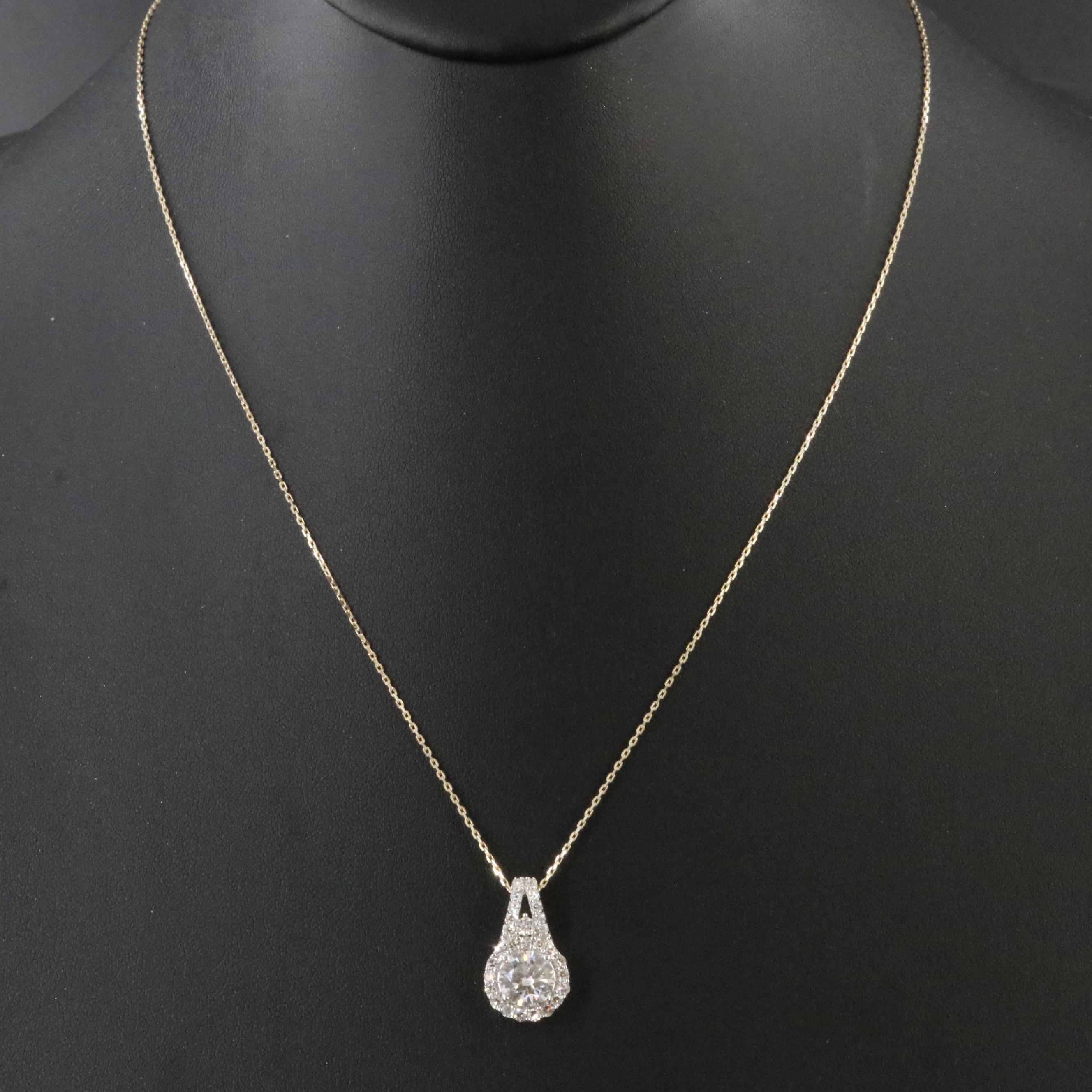 14K 2.56 CTW Lab Grown Diamond Pendant Necklace with Online GIA Report