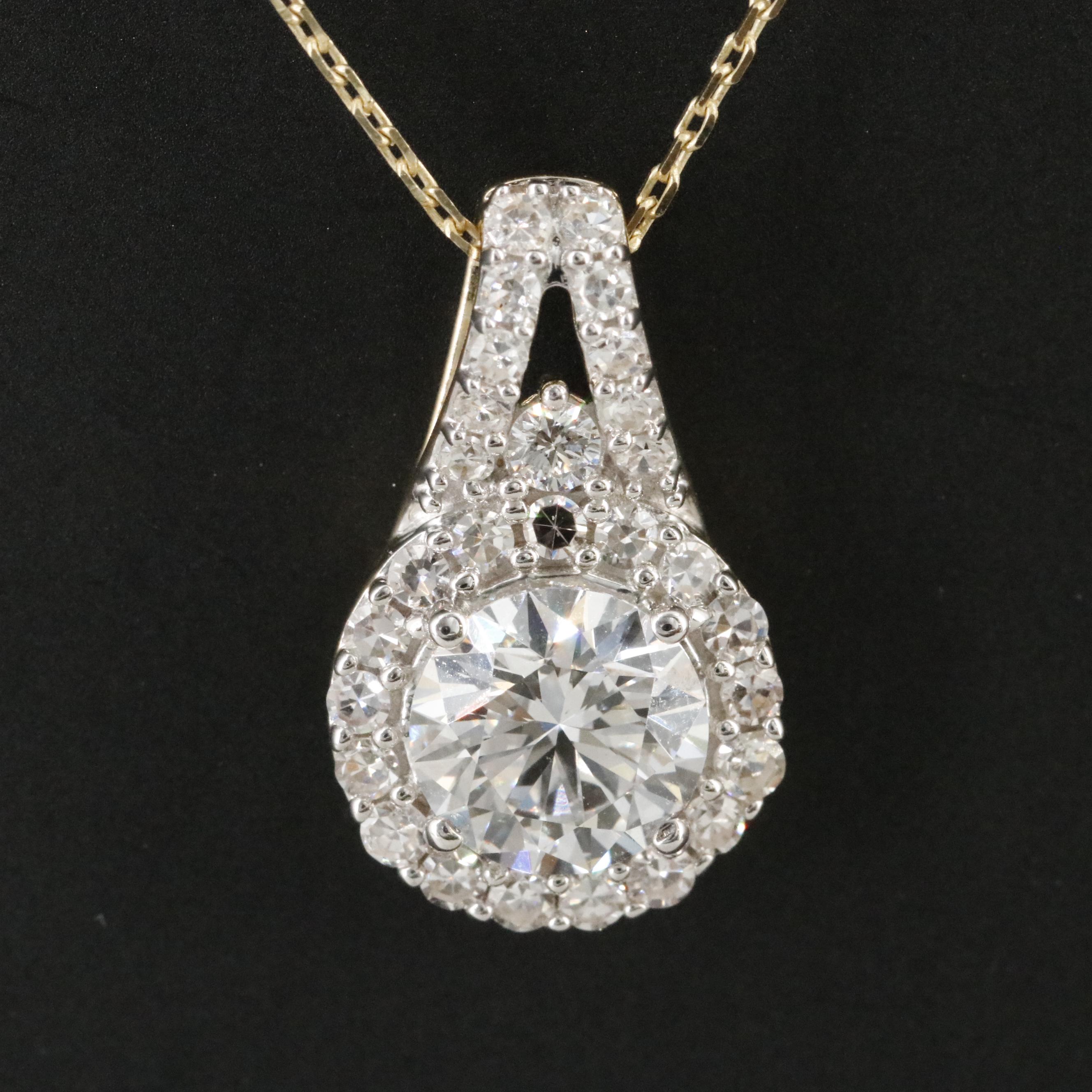 14K 2.56 CTW Lab Grown Diamond Pendant Necklace with Online GIA Report