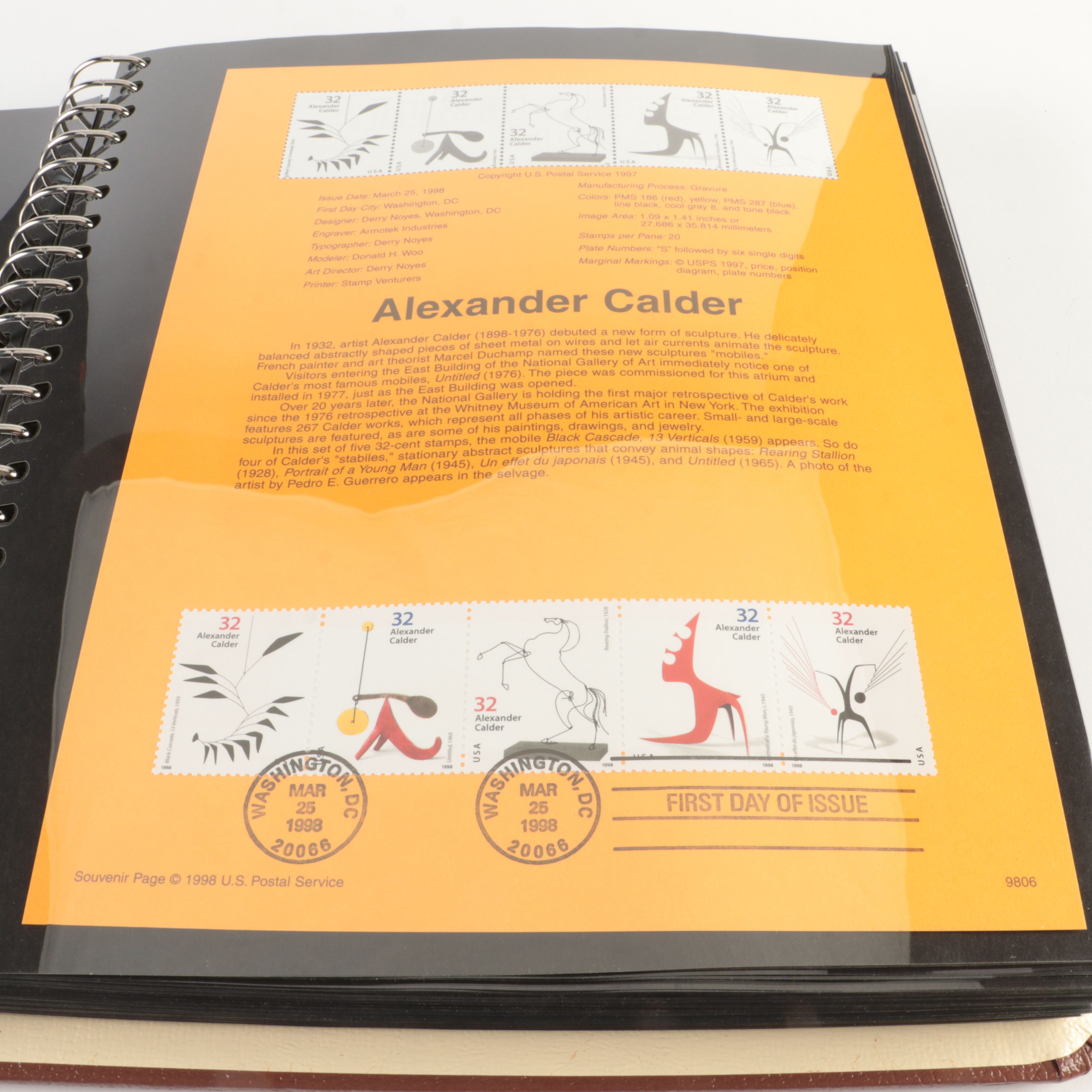 Six Albums of U.S. First Day Panels, 1990 to 1999