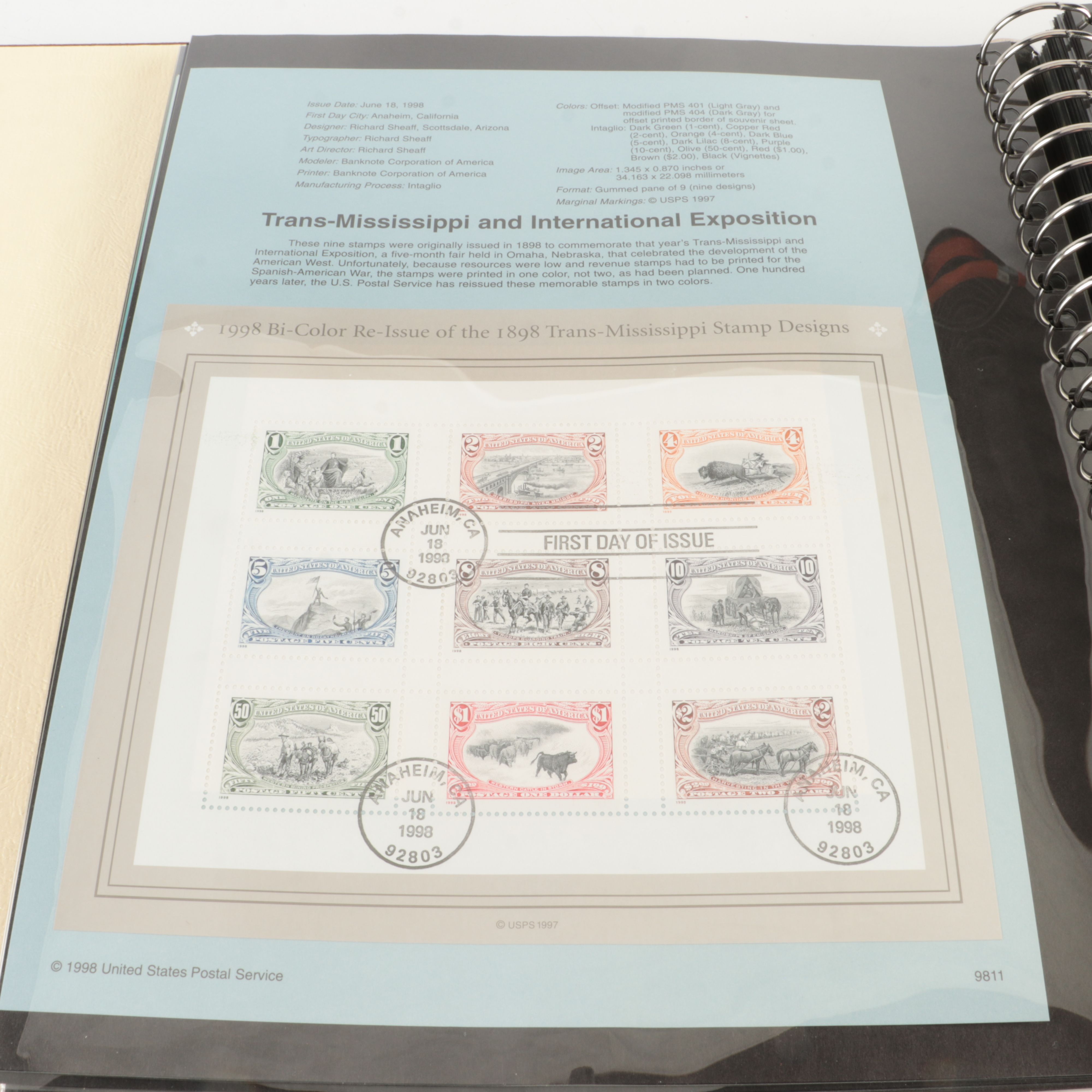 Six Albums of U.S. First Day Panels, 1990 to 1999