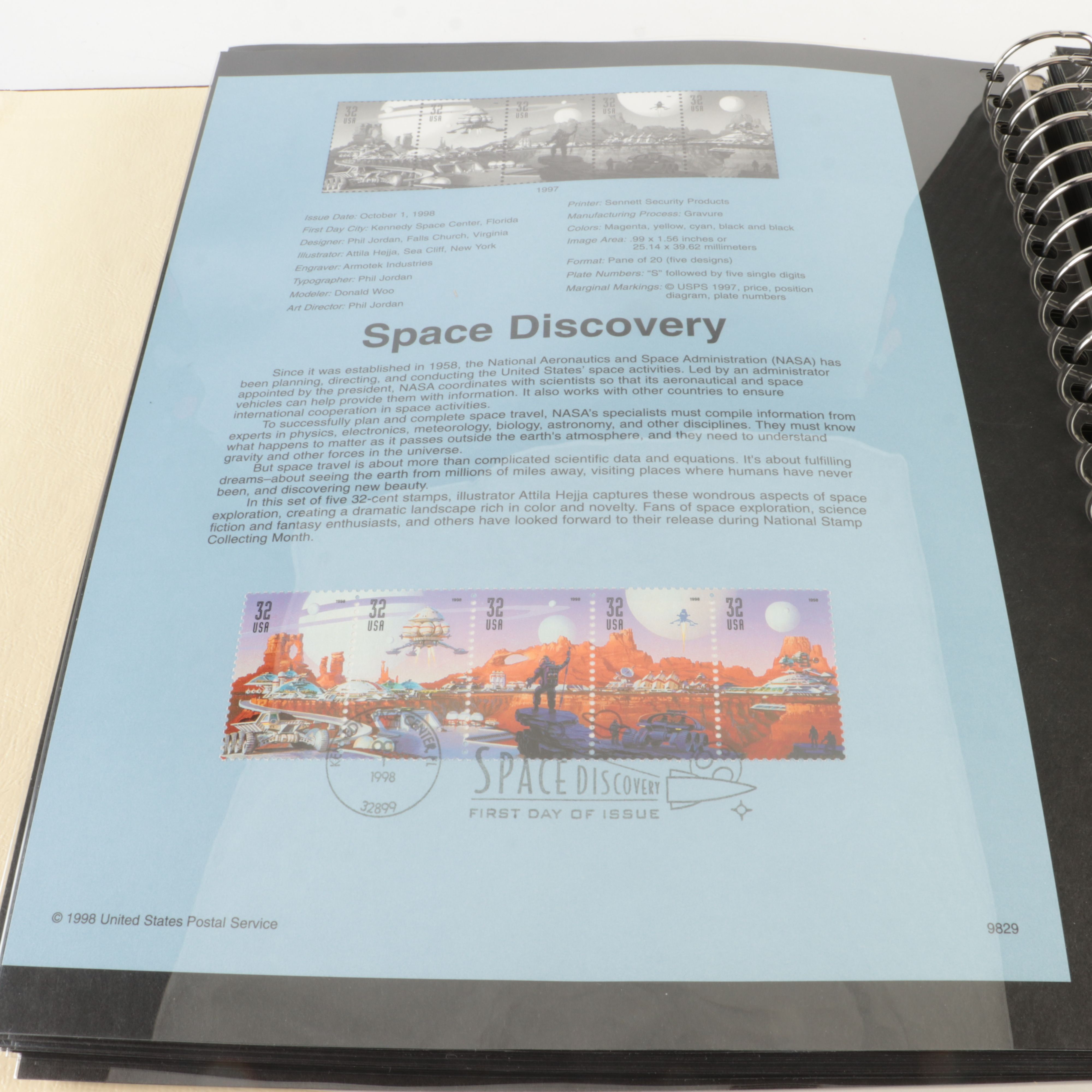 Six Albums of U.S. First Day Panels, 1990 to 1999