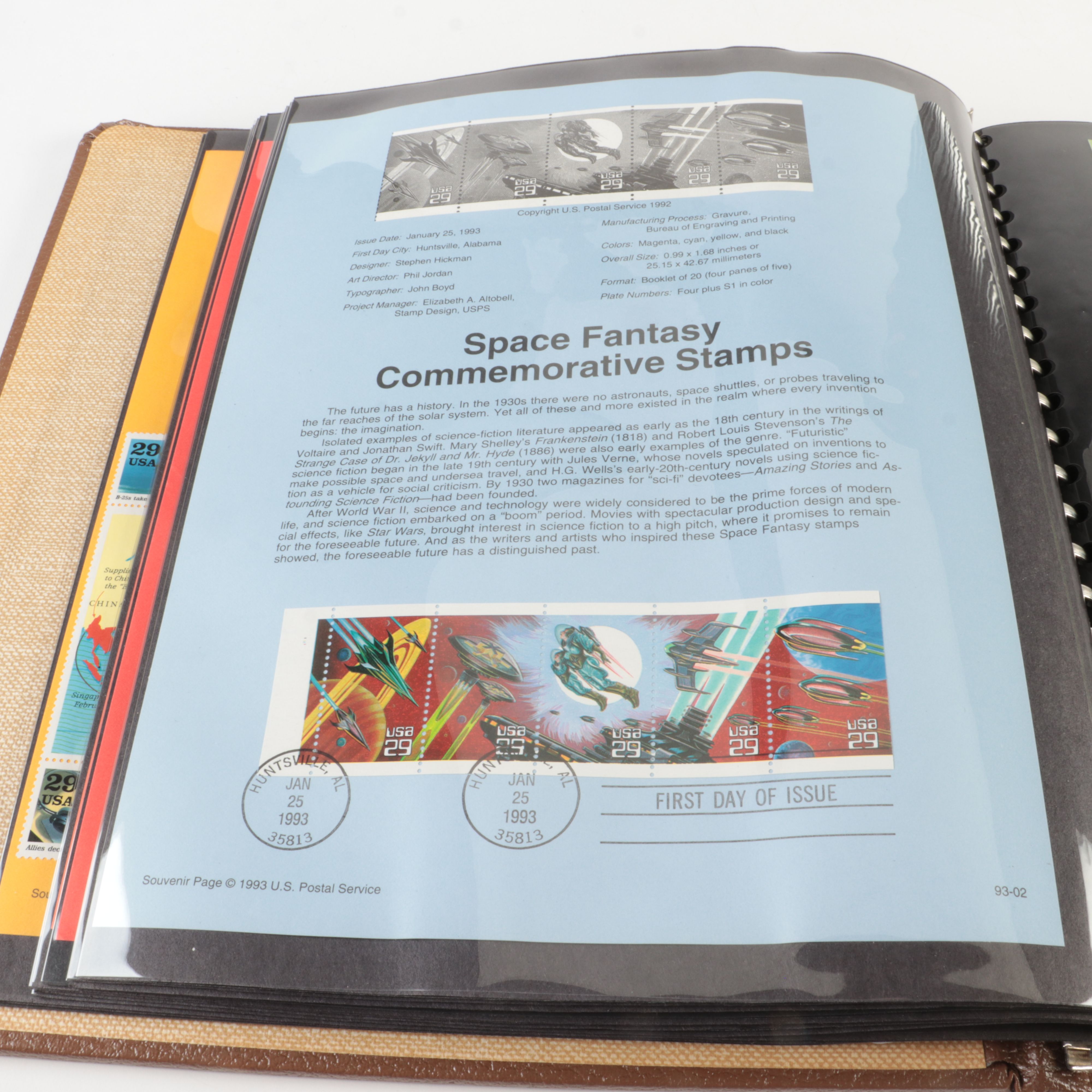 Six Albums of U.S. First Day Panels, 1990 to 1999