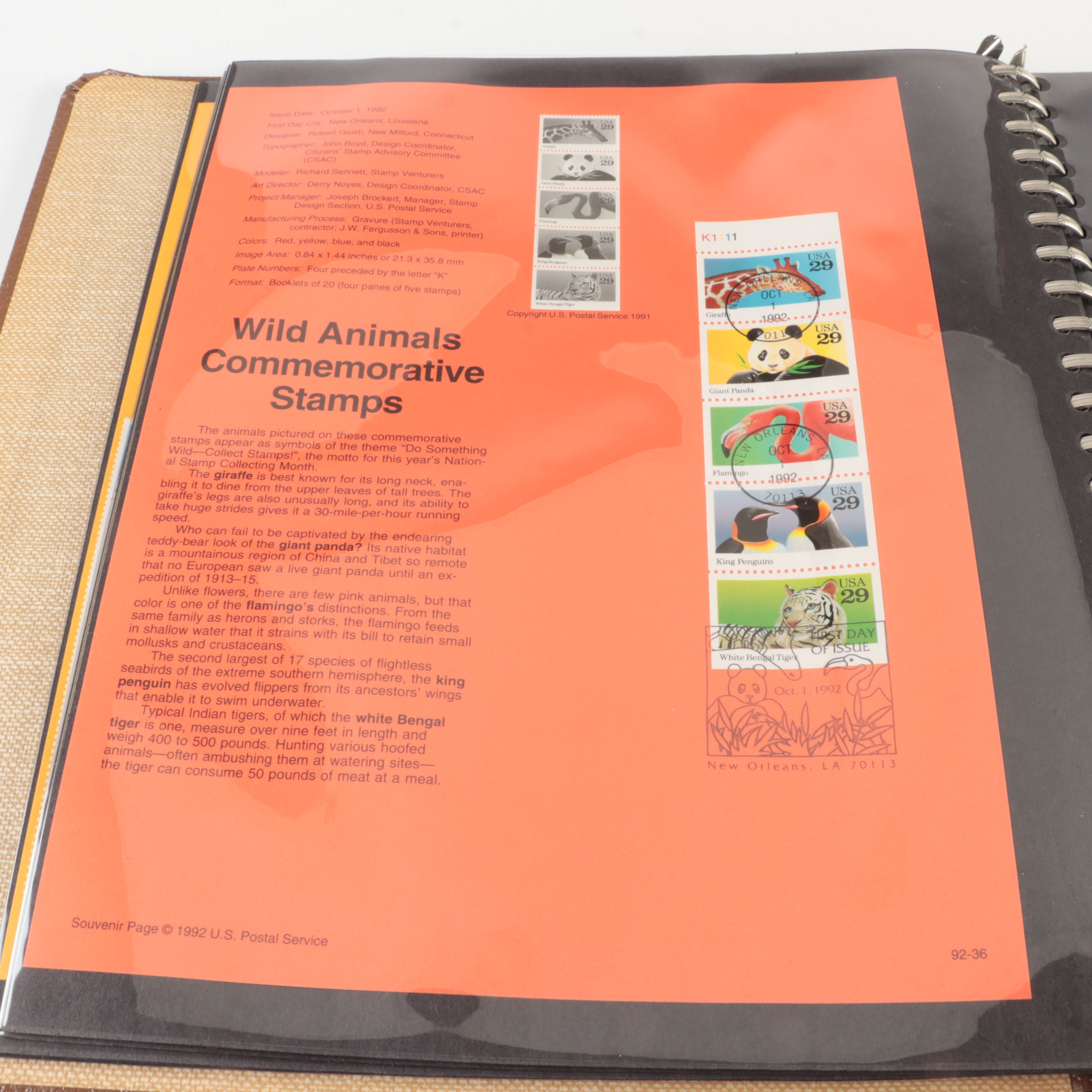 Six Albums of U.S. First Day Panels, 1990 to 1999