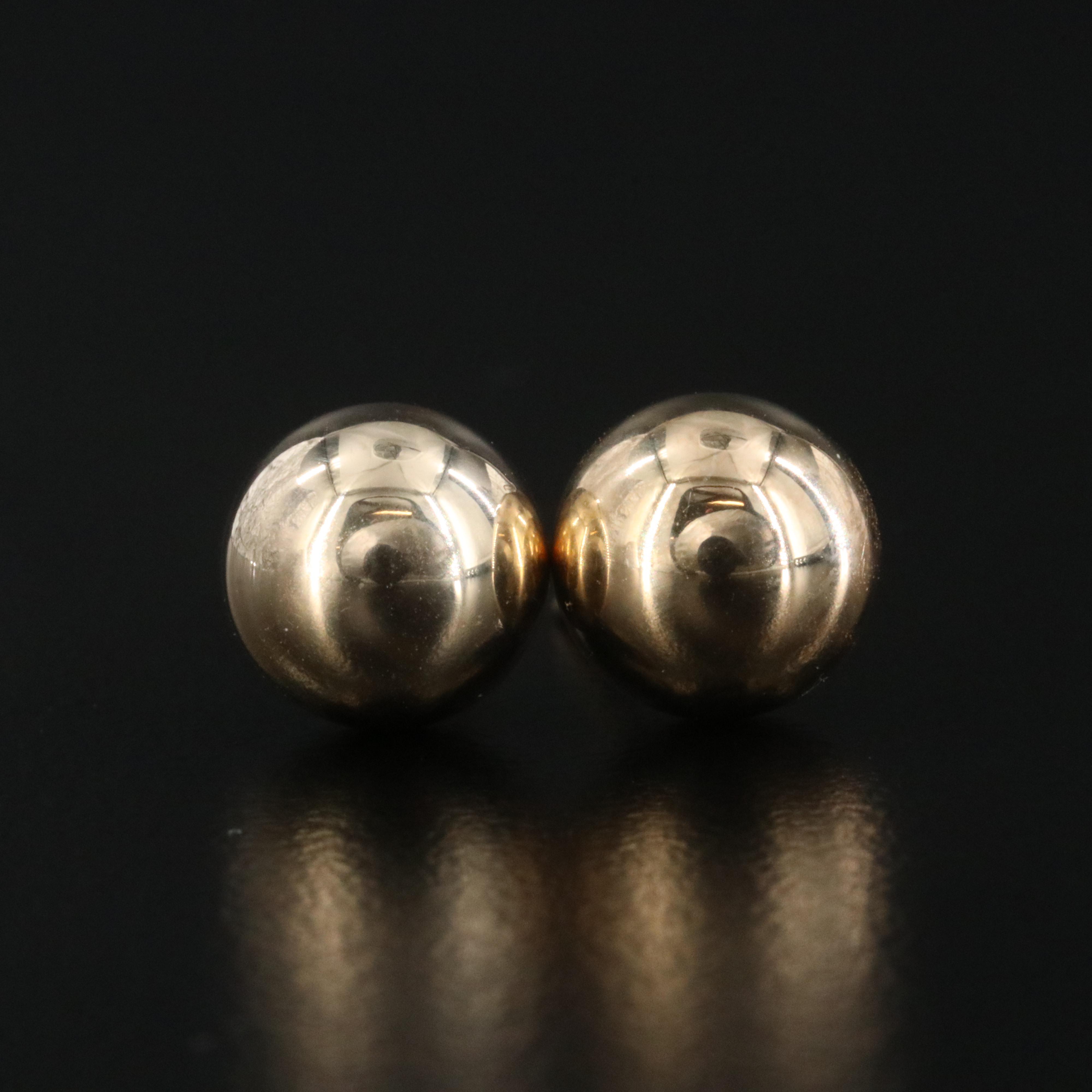 14K Sphere Stud Earrings