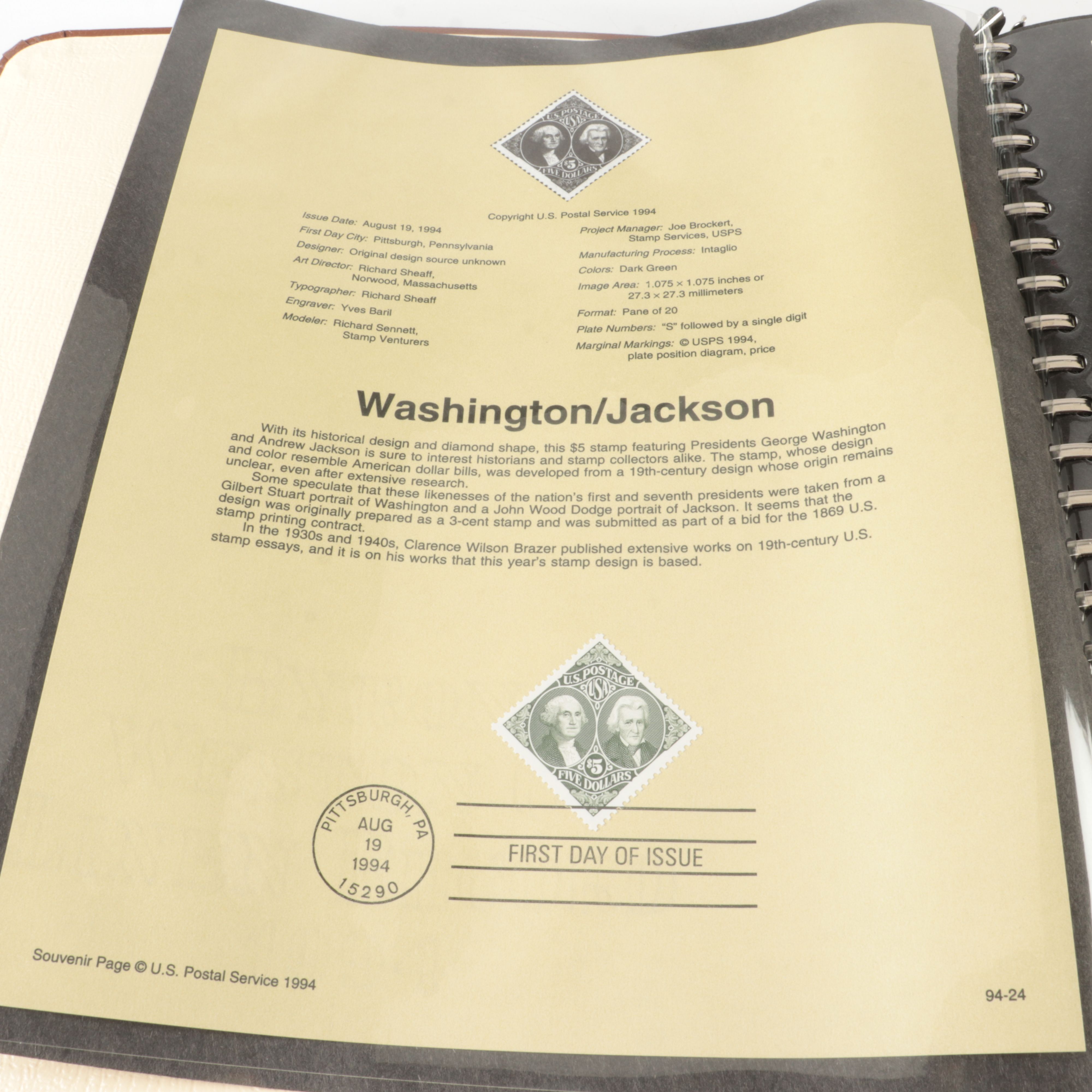 Six Albums of U.S. First Day Panels, 1990 to 1999