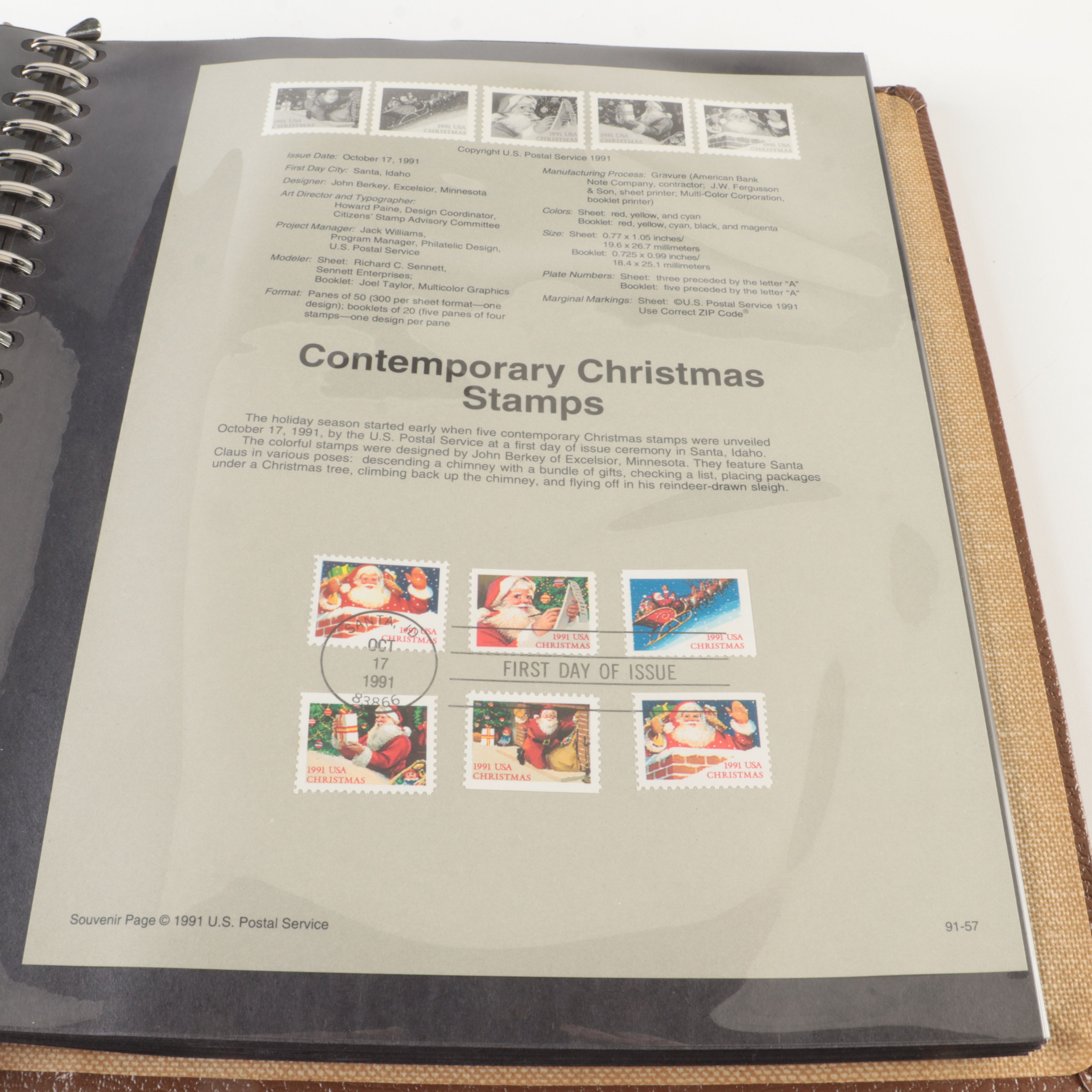 Six Albums of U.S. First Day Panels, 1990 to 1999