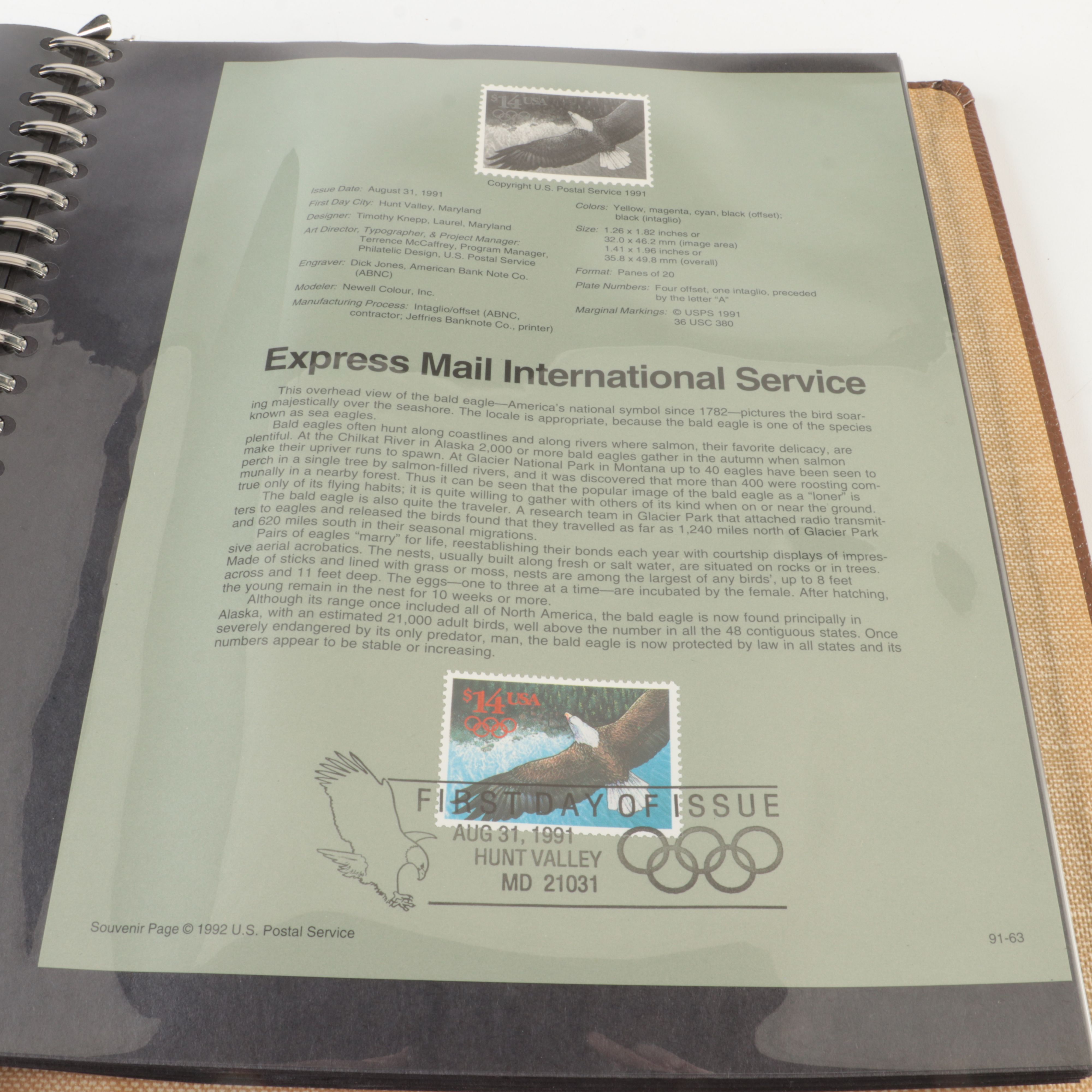 Six Albums of U.S. First Day Panels, 1990 to 1999