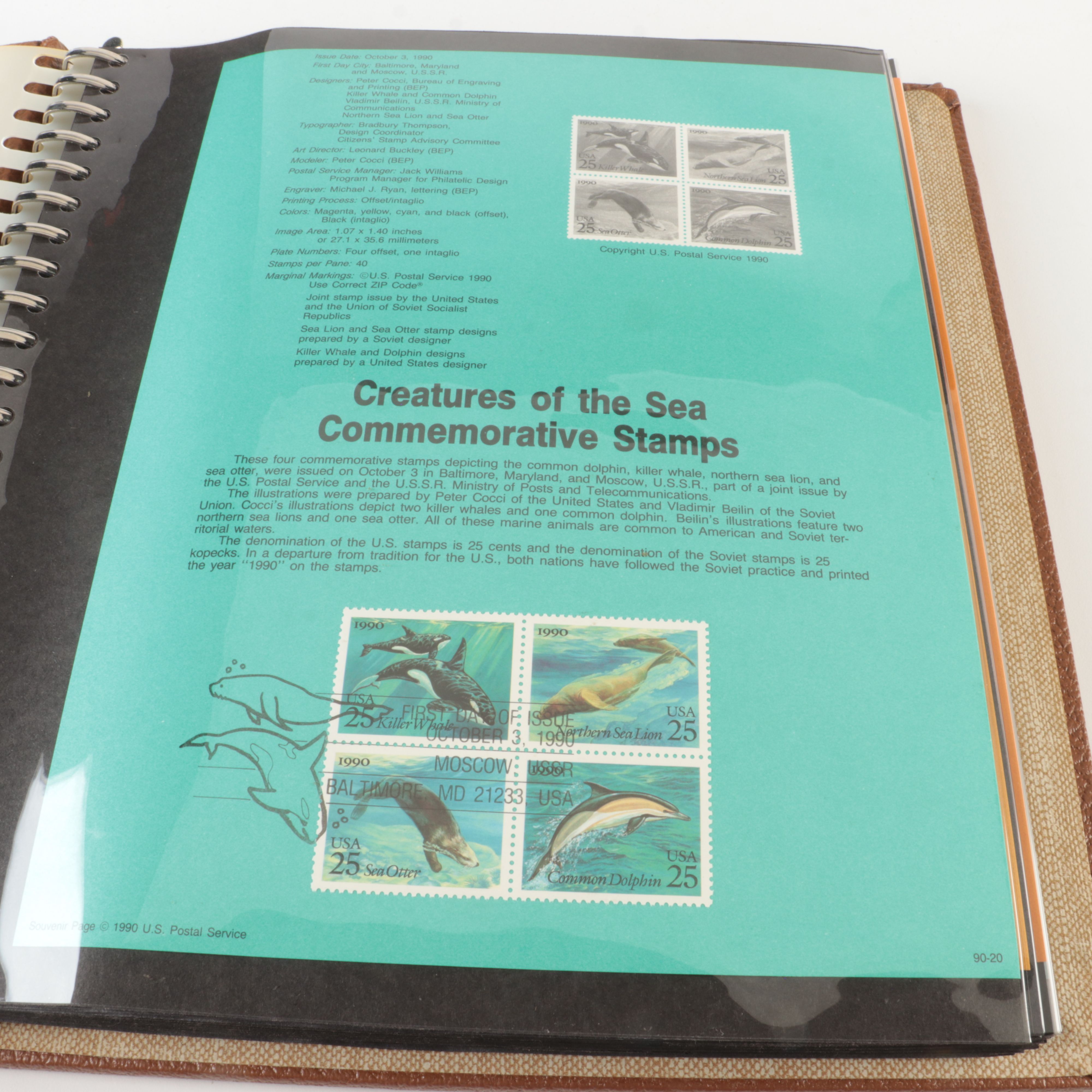 Six Albums of U.S. First Day Panels, 1990 to 1999