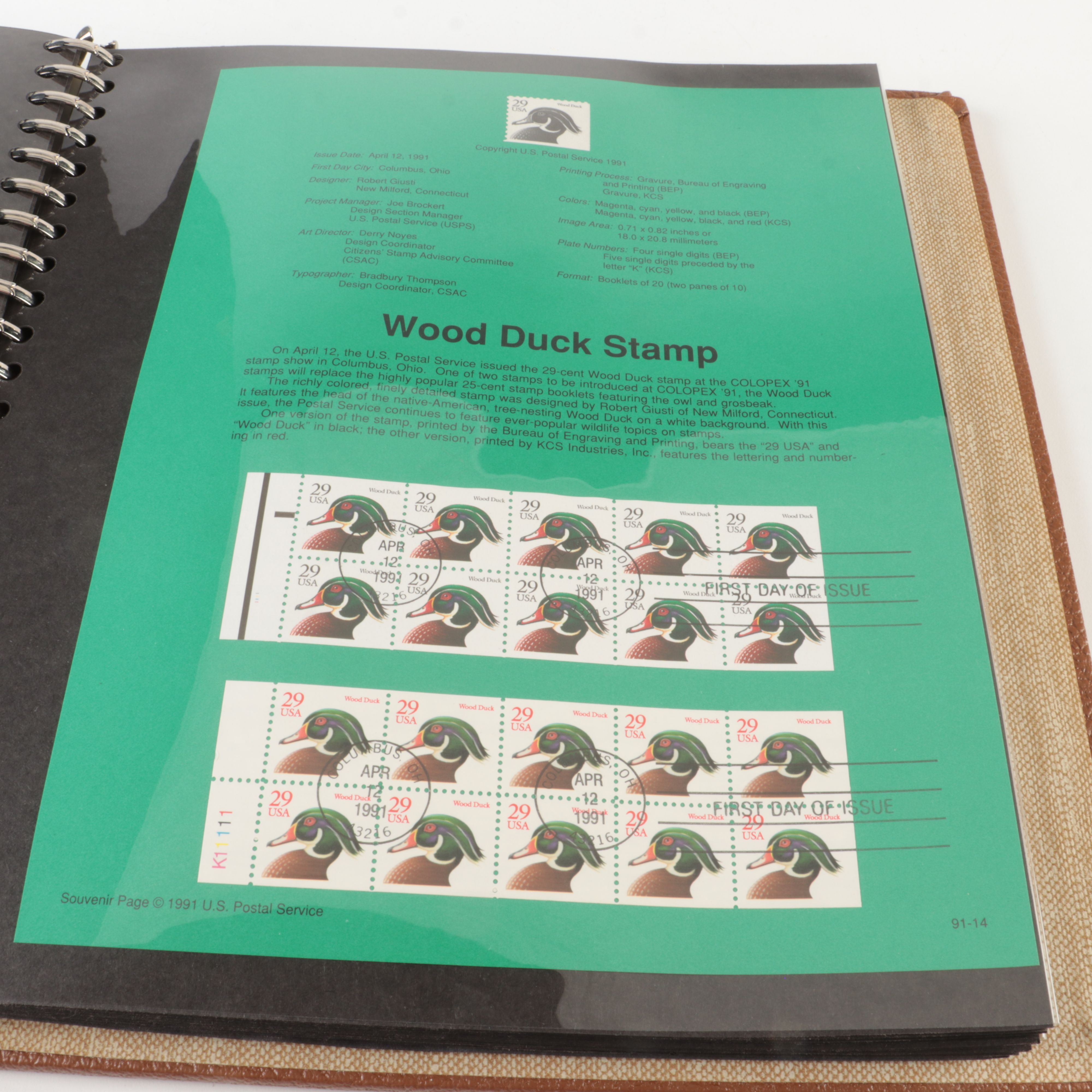 Six Albums of U.S. First Day Panels, 1990 to 1999