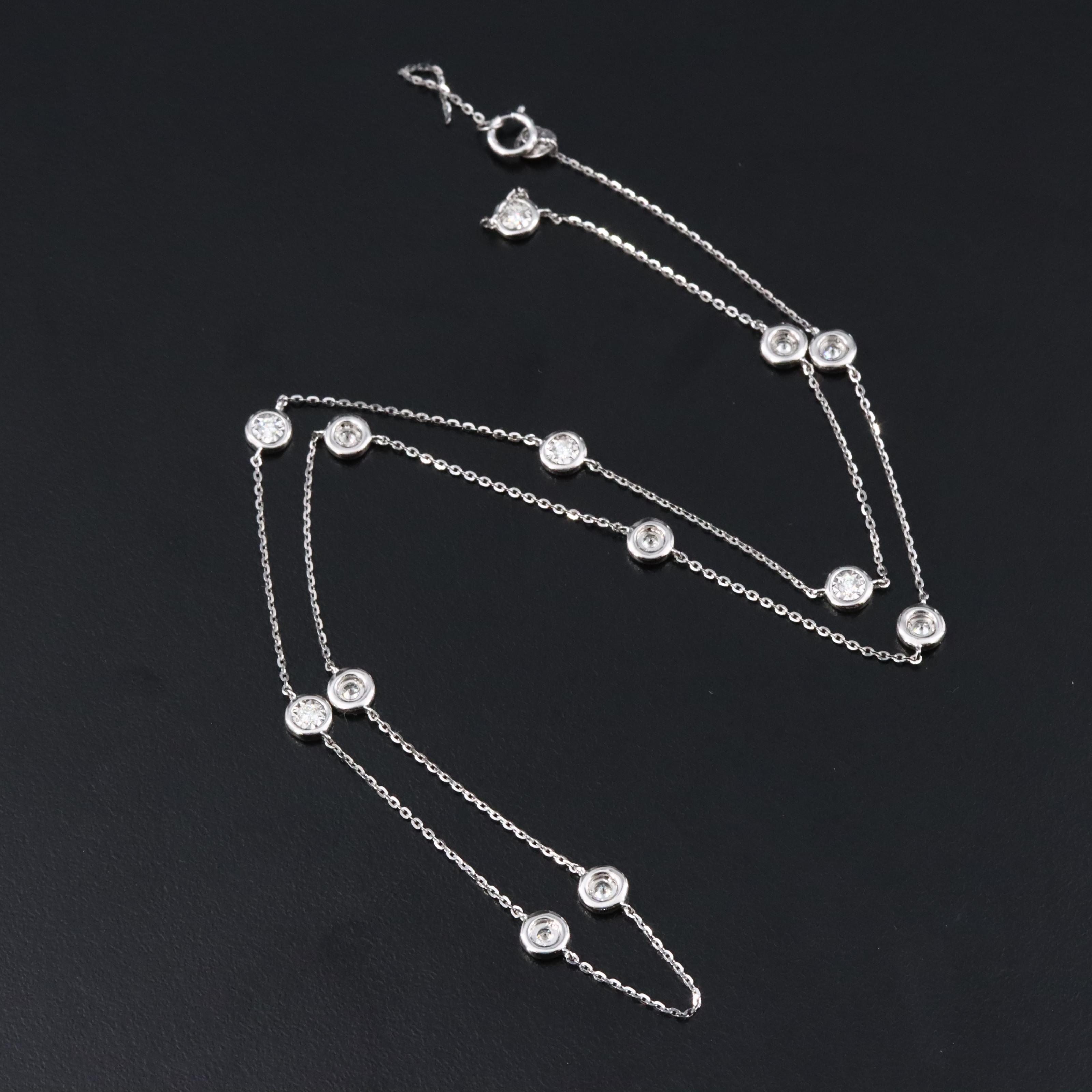 14K 0.40 CTW Diamond Station Necklace for Repair