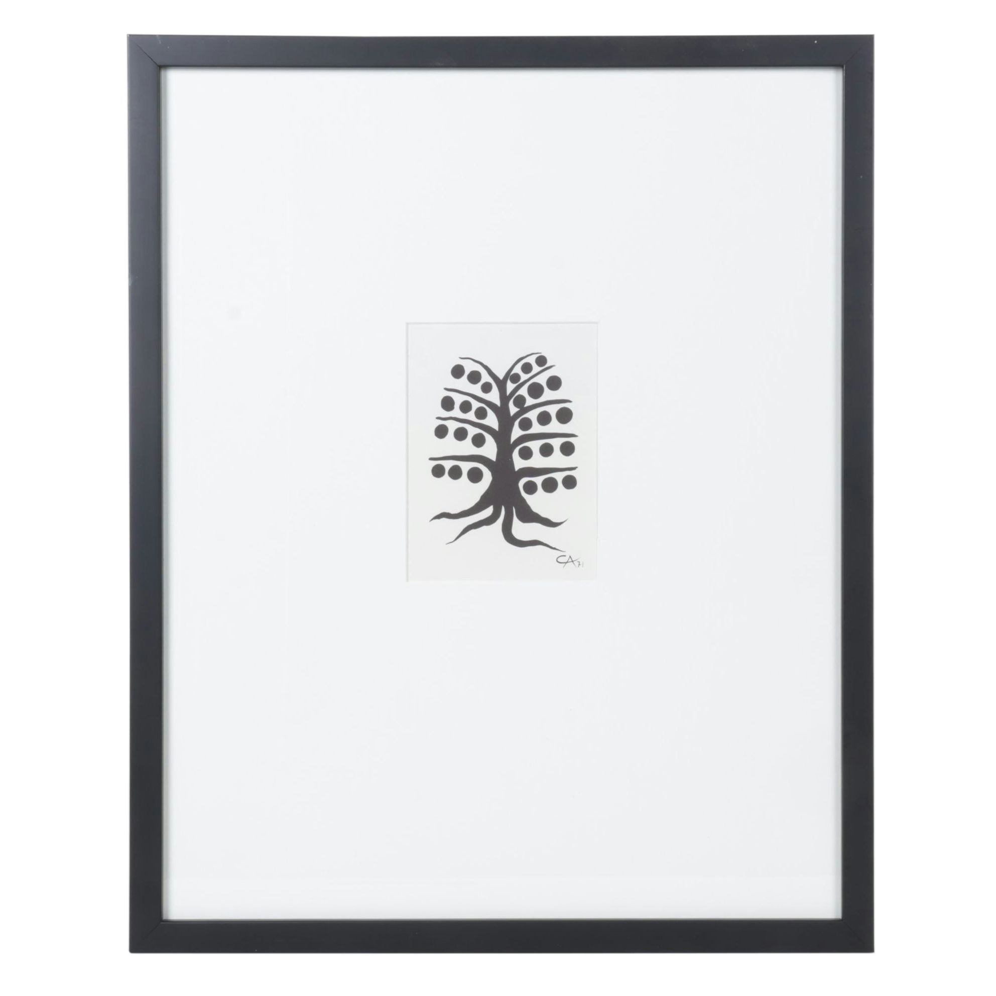 Alexander Calder Color Lithograph "Tree" for "Derrière le Miroir," 1971