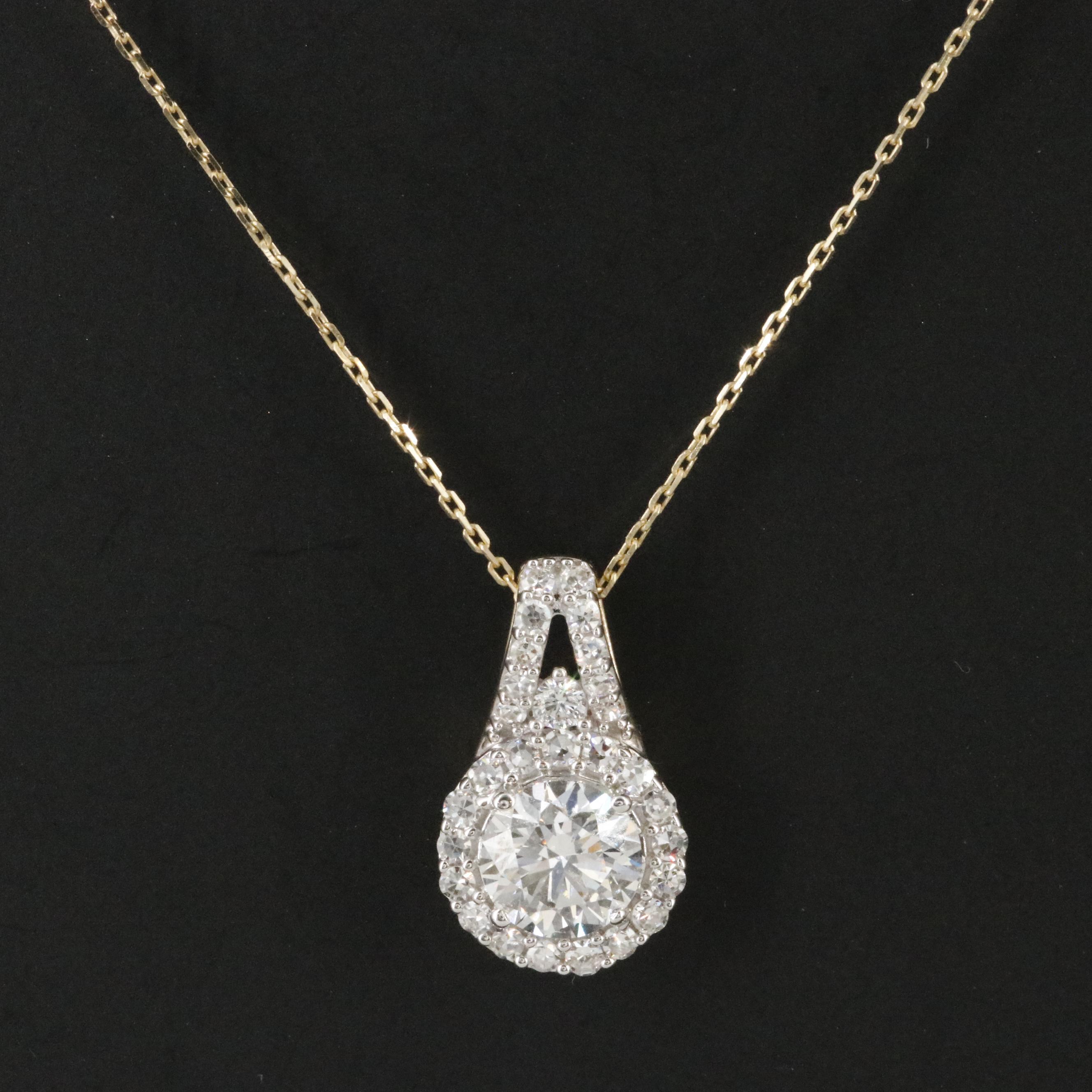 14K 2.04 CTW Lab Grown Diamond Pendant Necklace with Online GIA Report