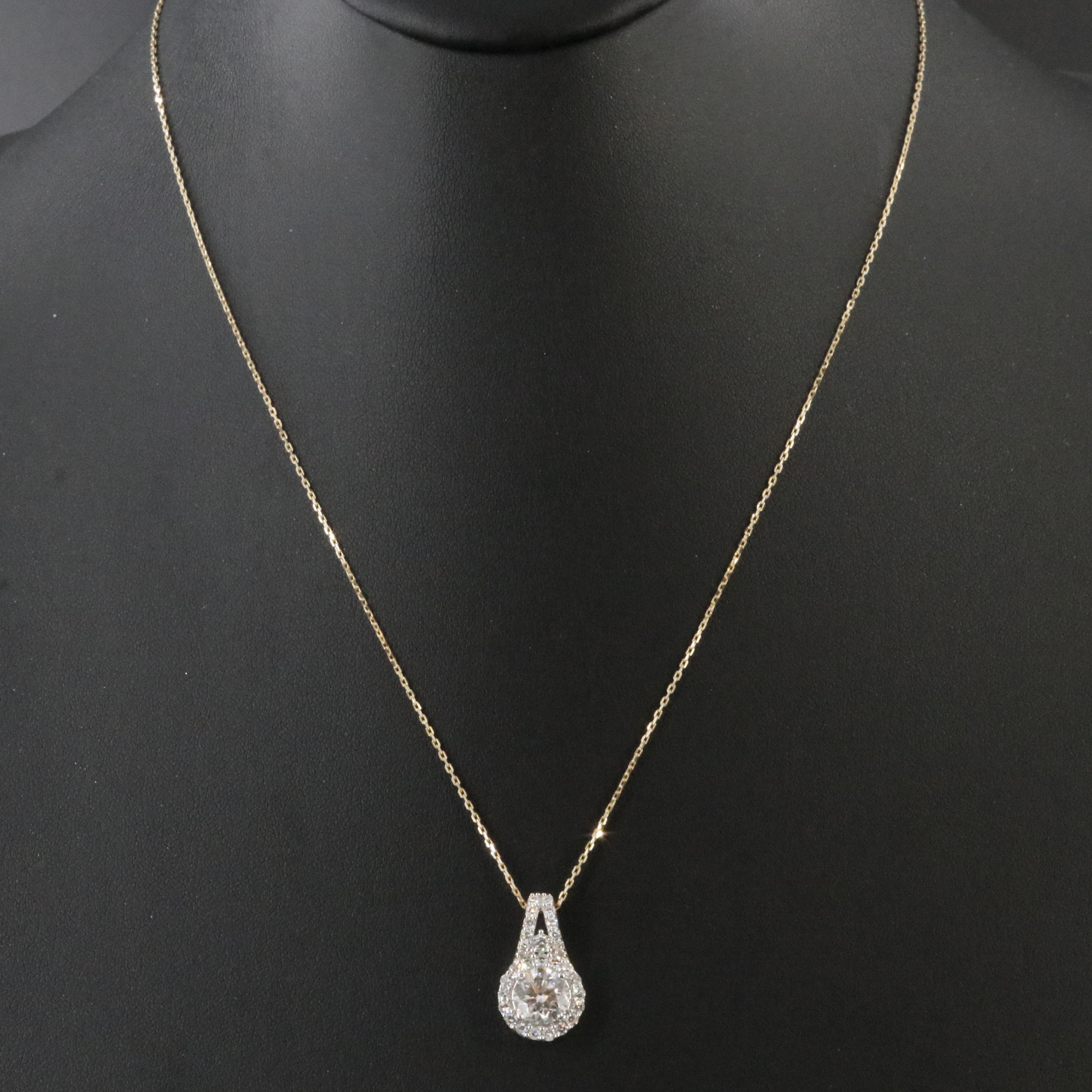 14K 2.04 CTW Lab Grown Diamond Pendant Necklace with Online GIA Report