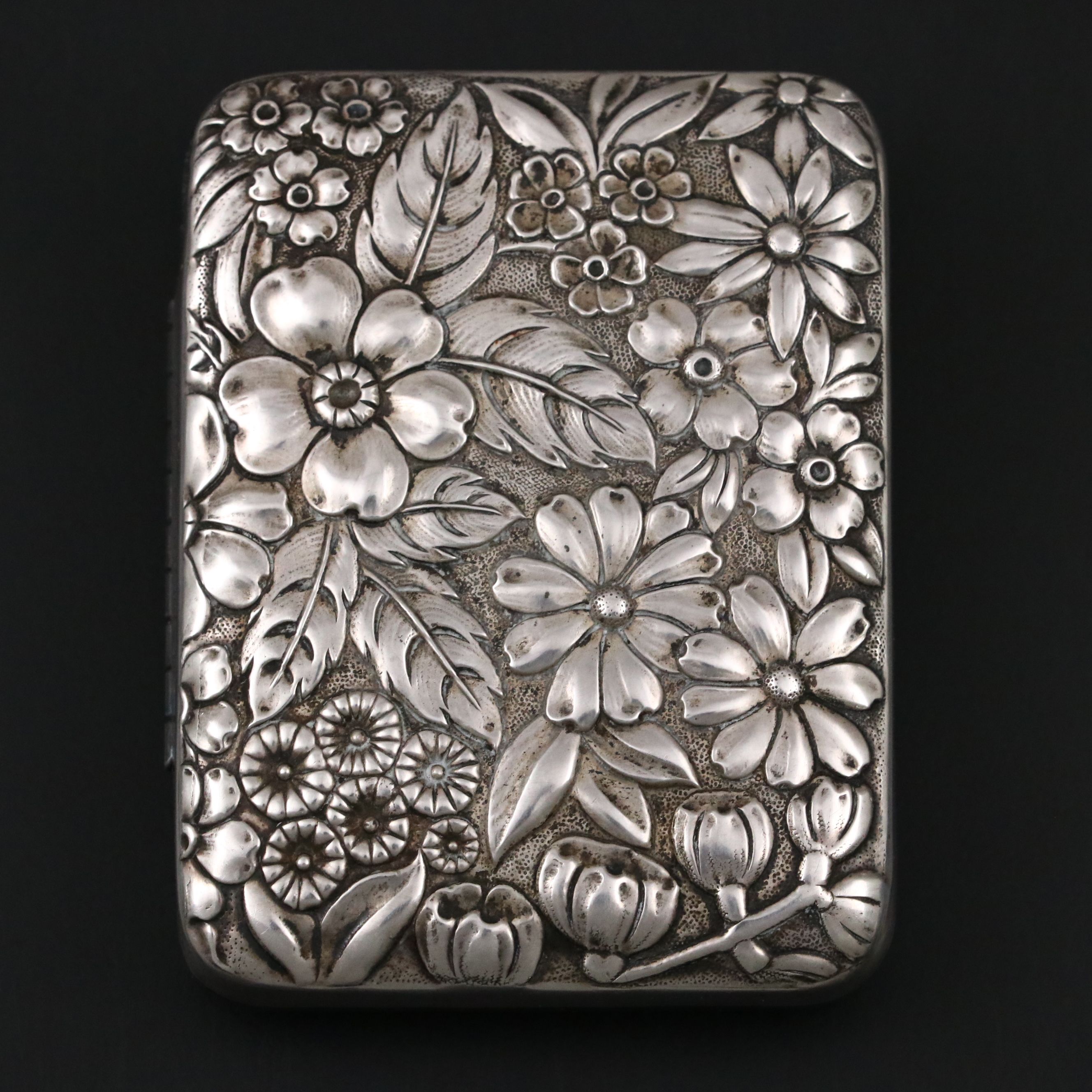 Gorham Sterling Silver Floral Repoussé Key Case, Early 20th Century