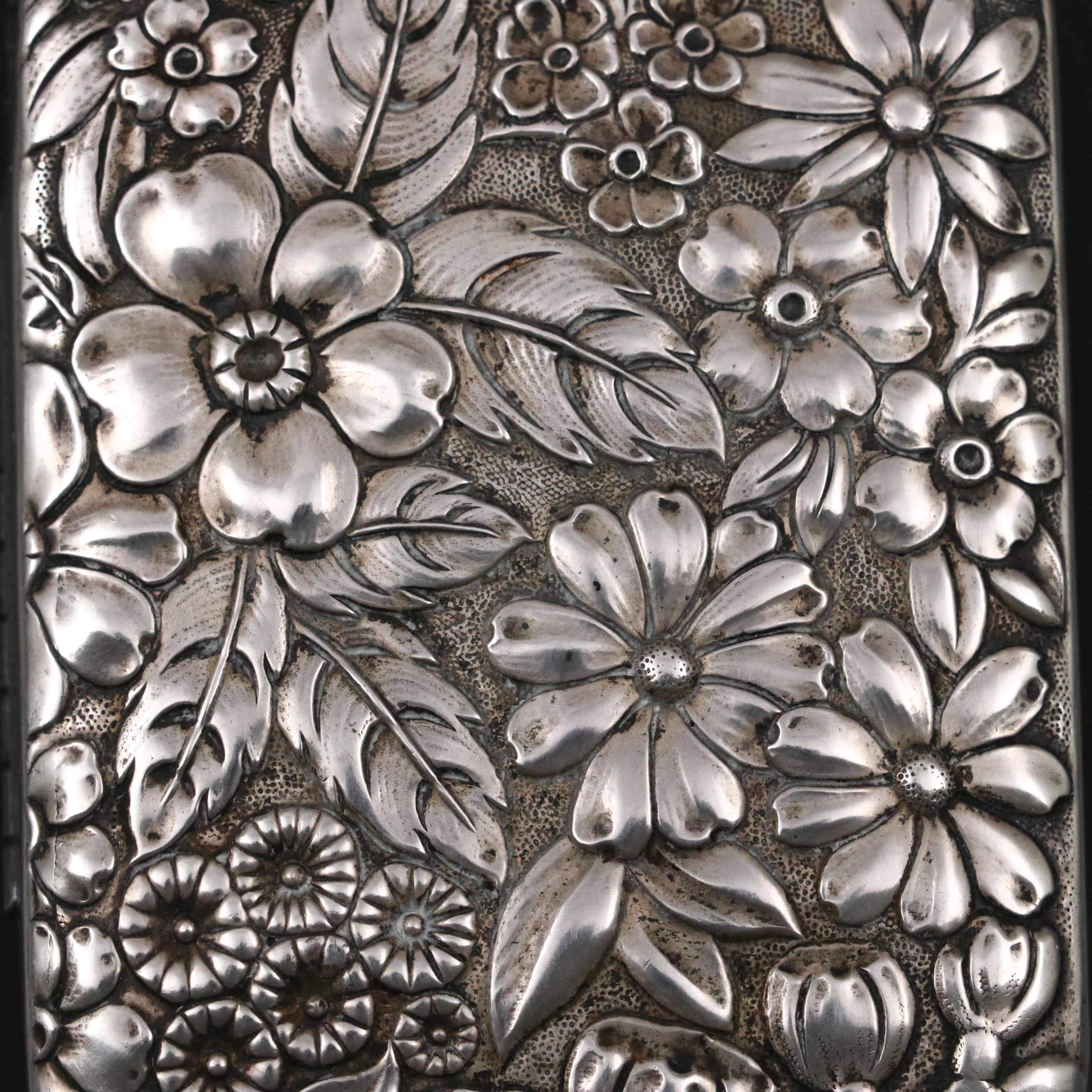 Gorham Sterling Silver Floral Repoussé Key Case, Early 20th Century