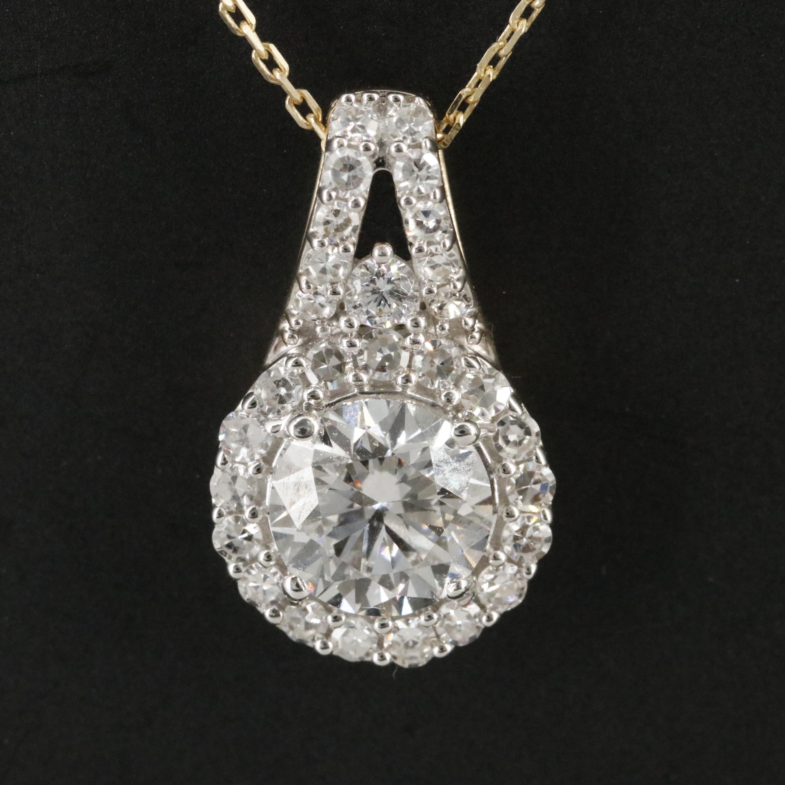 14K 2.04 CTW Lab Grown Diamond Pendant Necklace with Online GIA Report