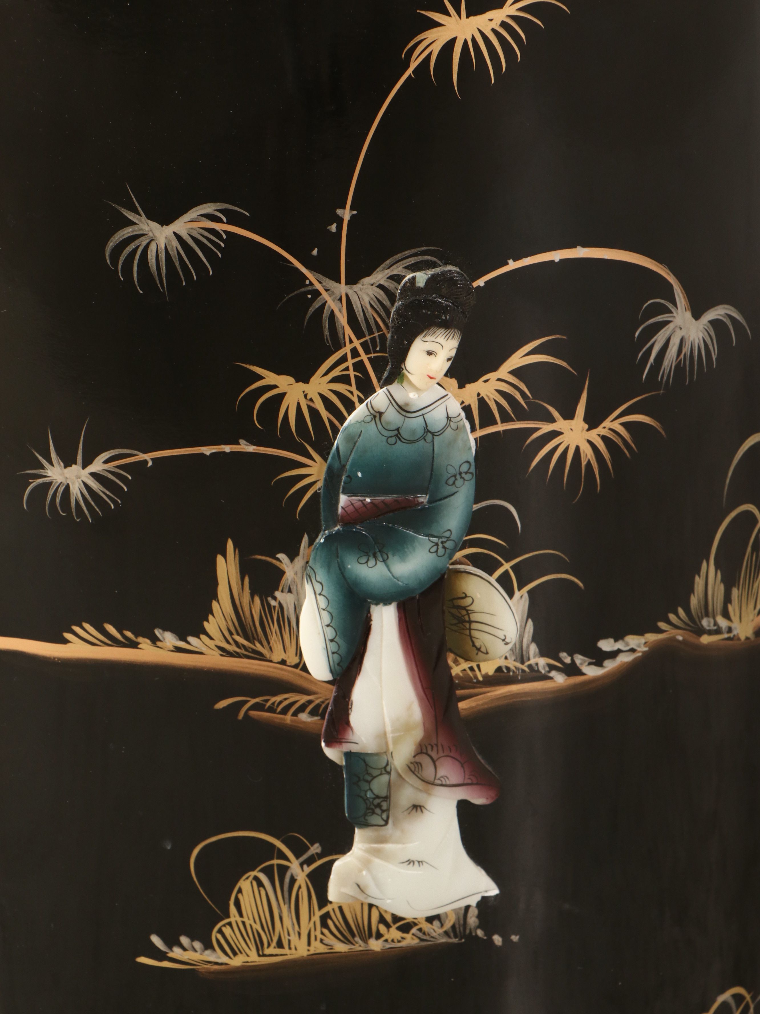 Chinese Gilt and Lacquered Wood Three-Drawer Chest, Late 20th Century